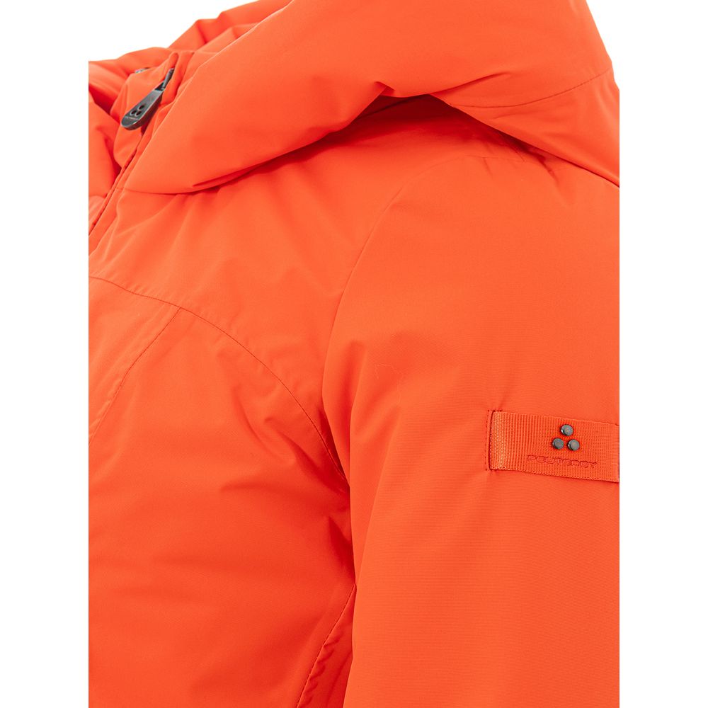 Elegante orangefarbene Polyesterjacke für Frauen