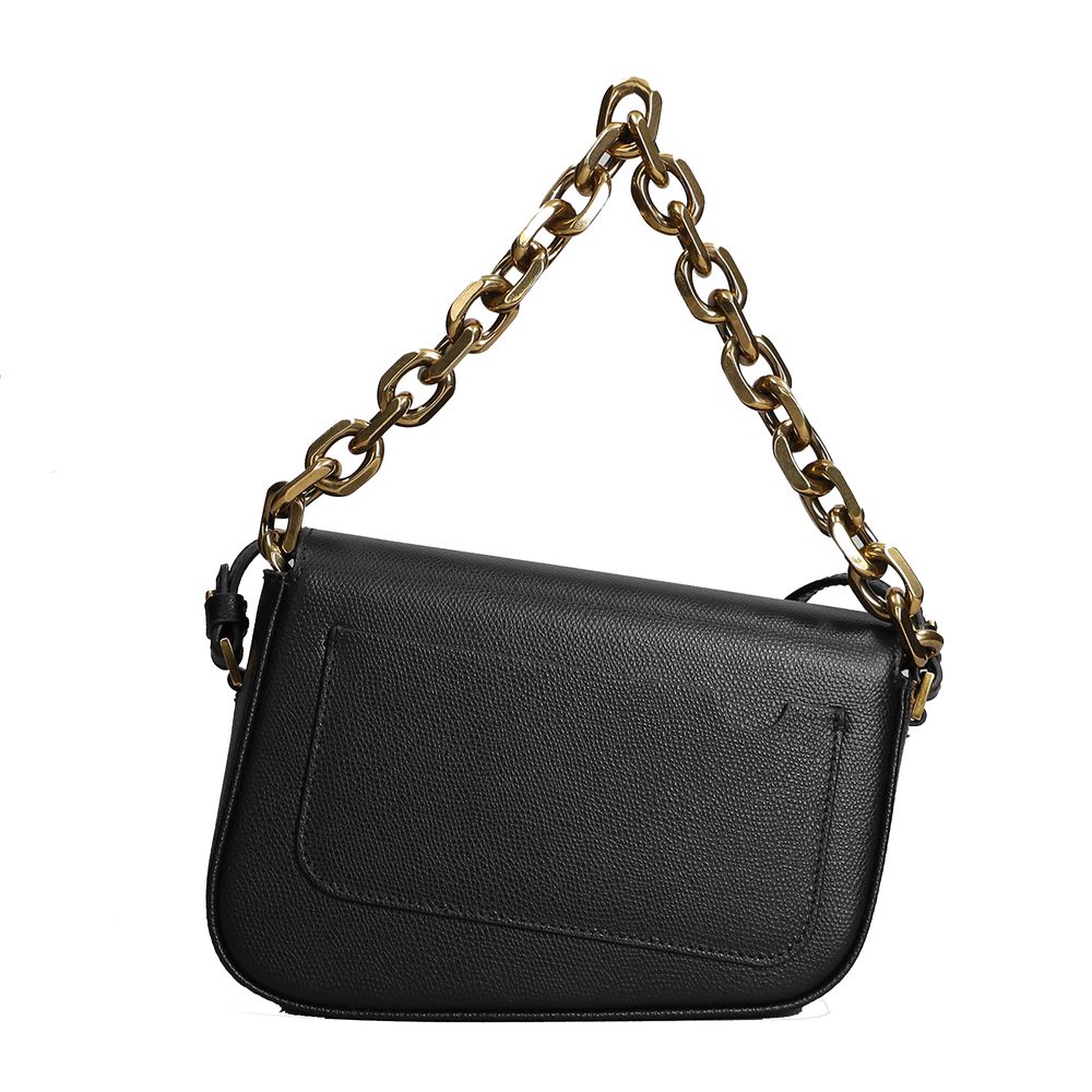 Schwarze Leder Crossbody Tasche