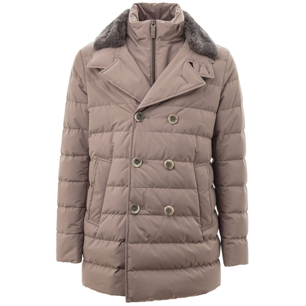 Graue Polyester-Jacke