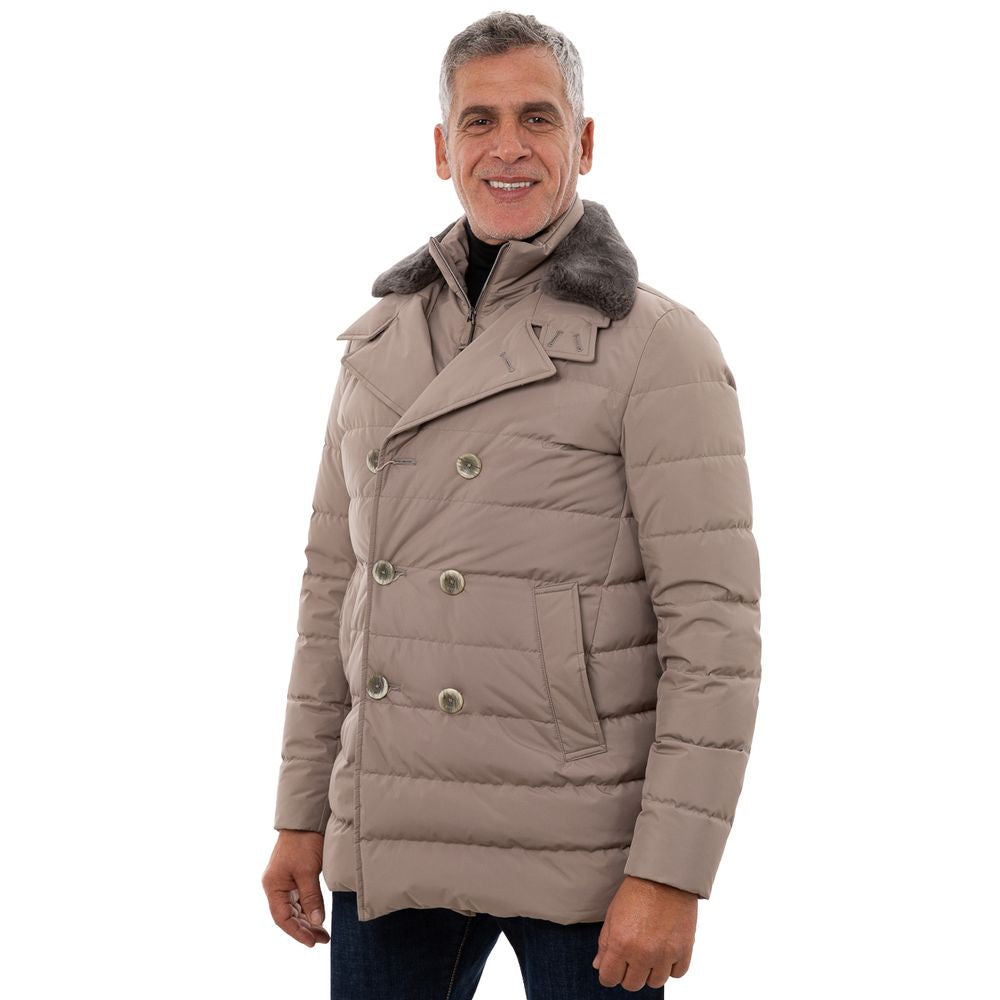 Graue Polyester-Jacke