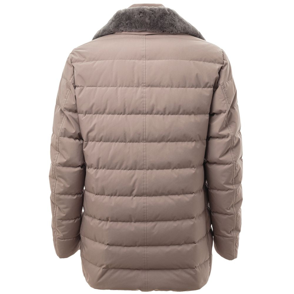 Graue Polyester-Jacke