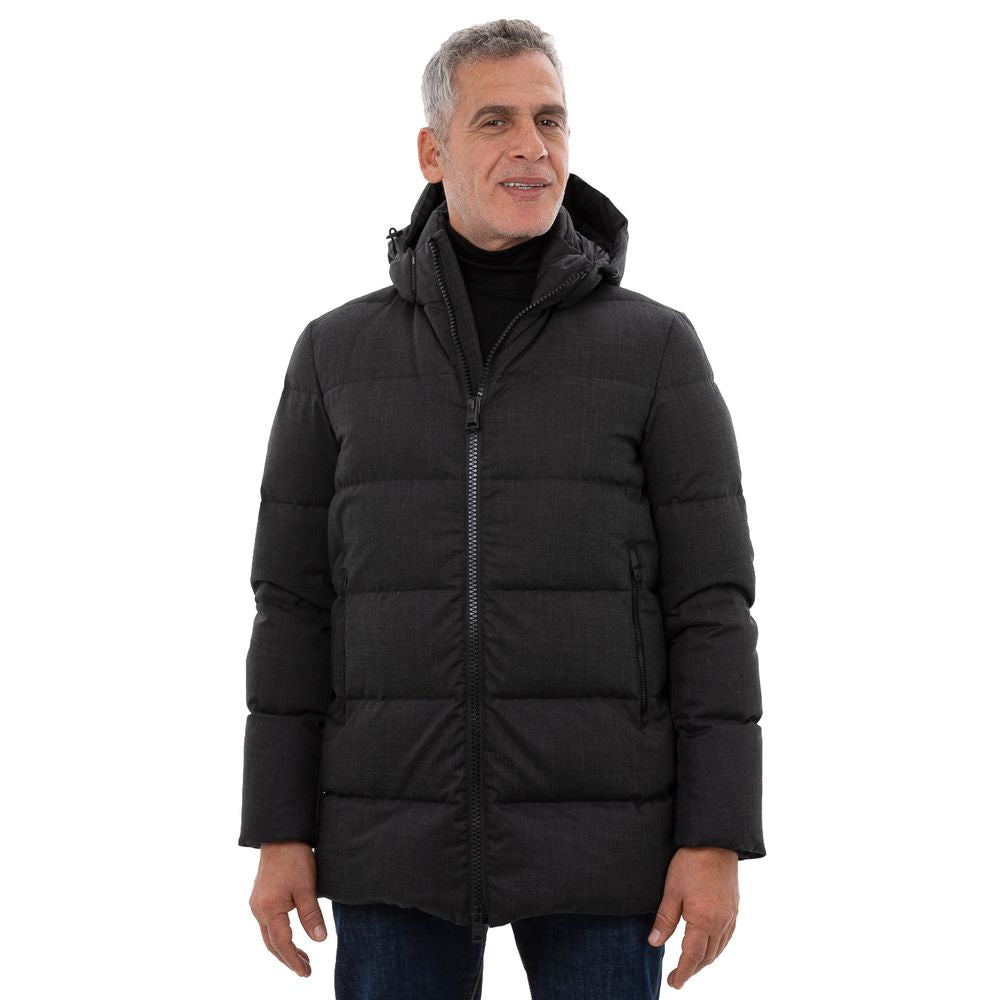 Schwarze Polyester-Jacke