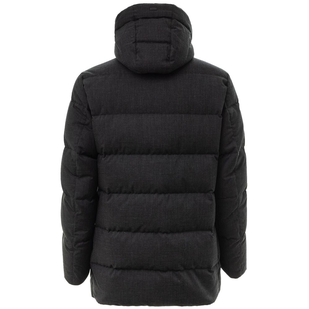 Schwarze Polyester-Jacke