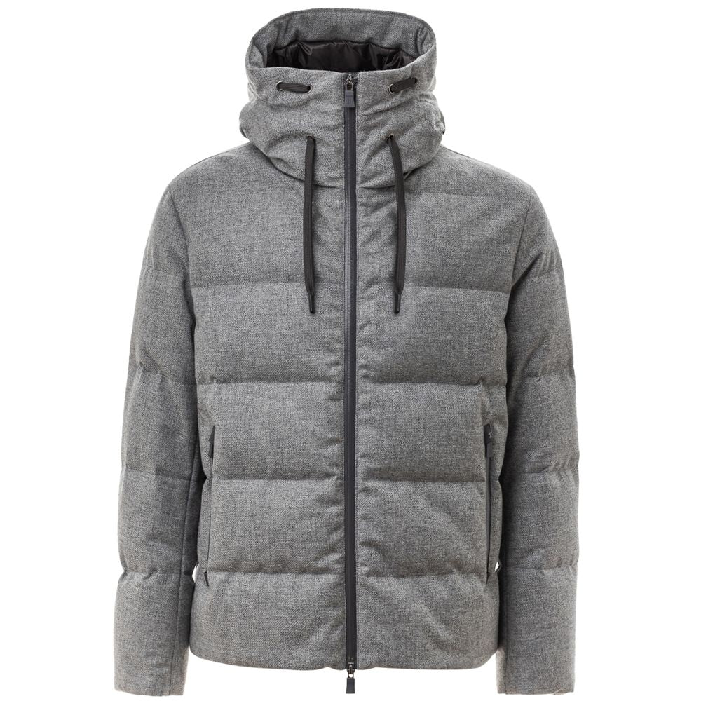 Graue Wolljacke