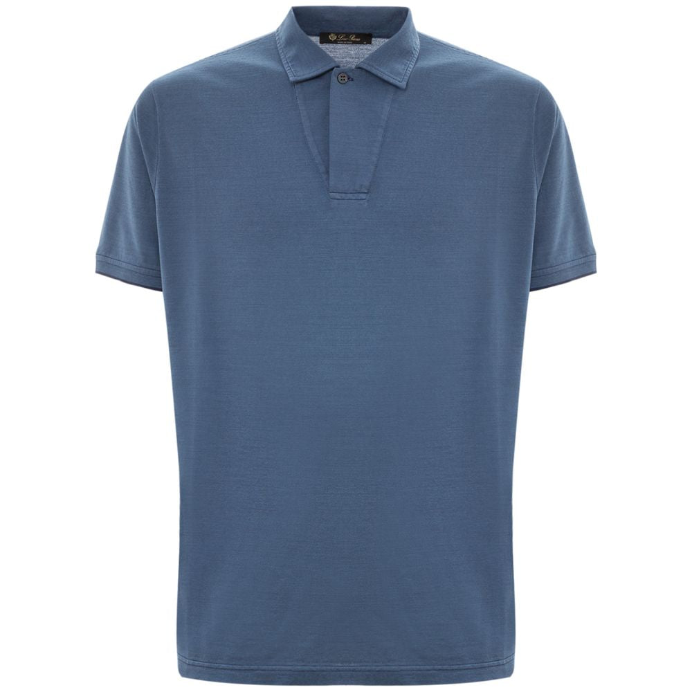 Hellblaues Baumwoll-Poloshirt