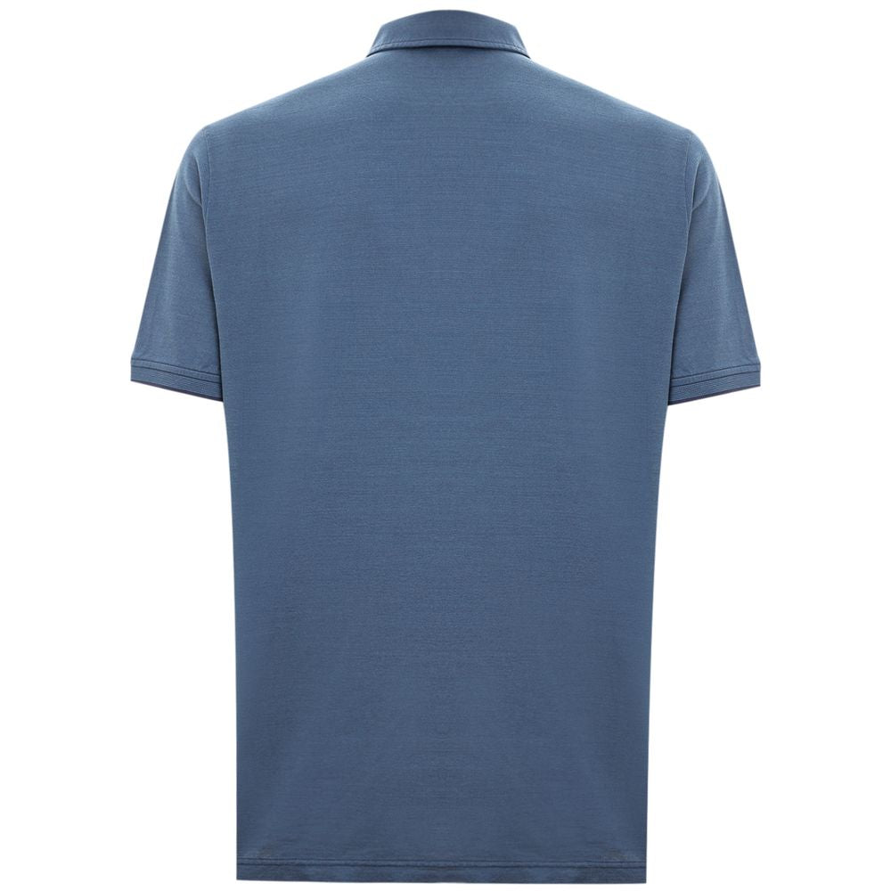 Hellblaues Baumwoll-Poloshirt