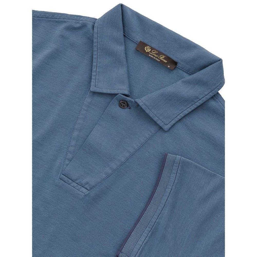 Hellblaues Baumwoll-Poloshirt