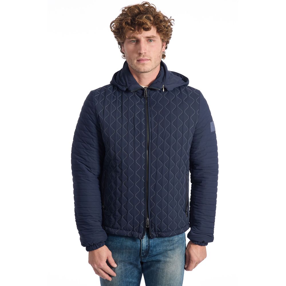 Blaue Polyammid-Jacke