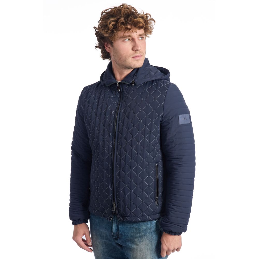 Blaue Polyammid-Jacke