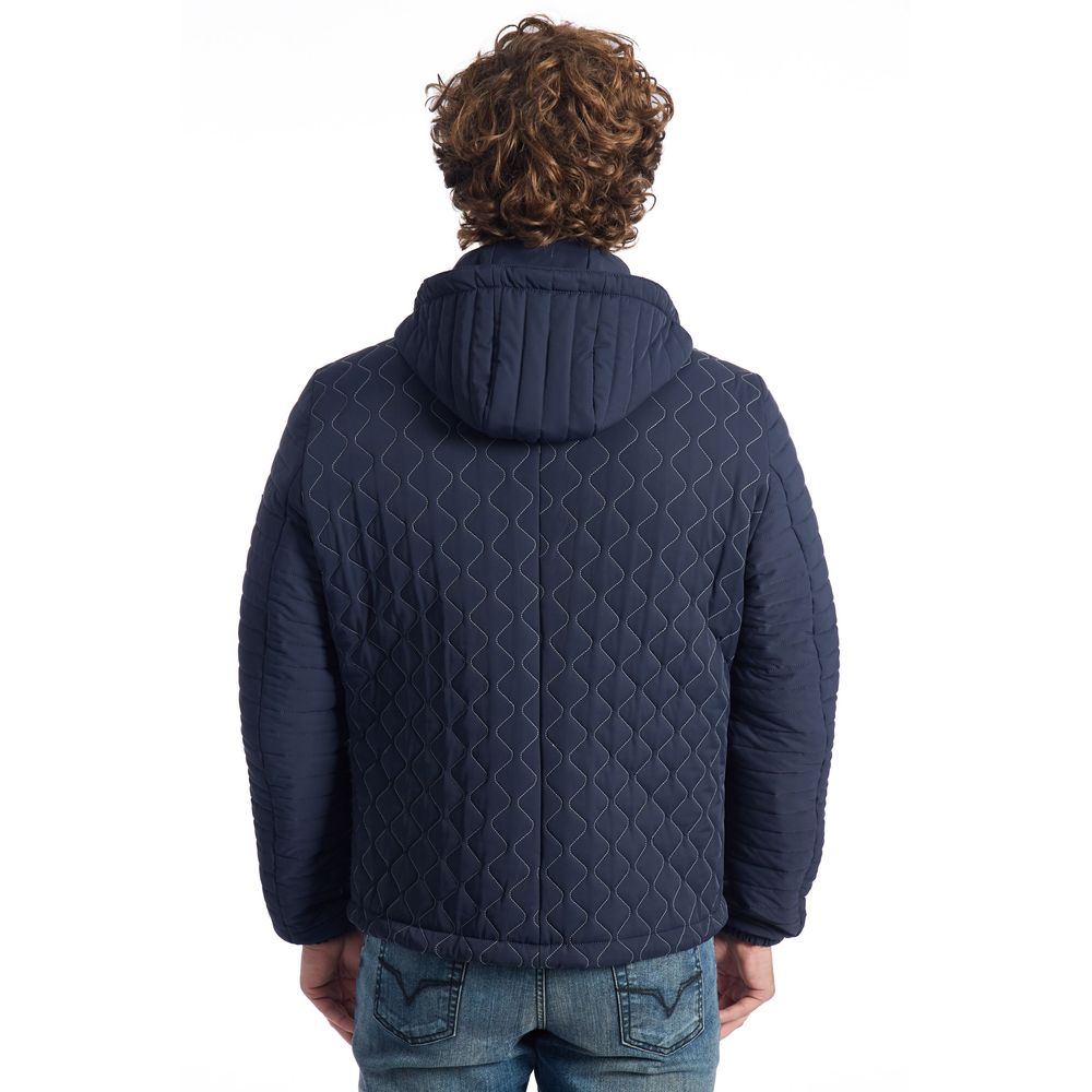 Blaue Polyammid-Jacke