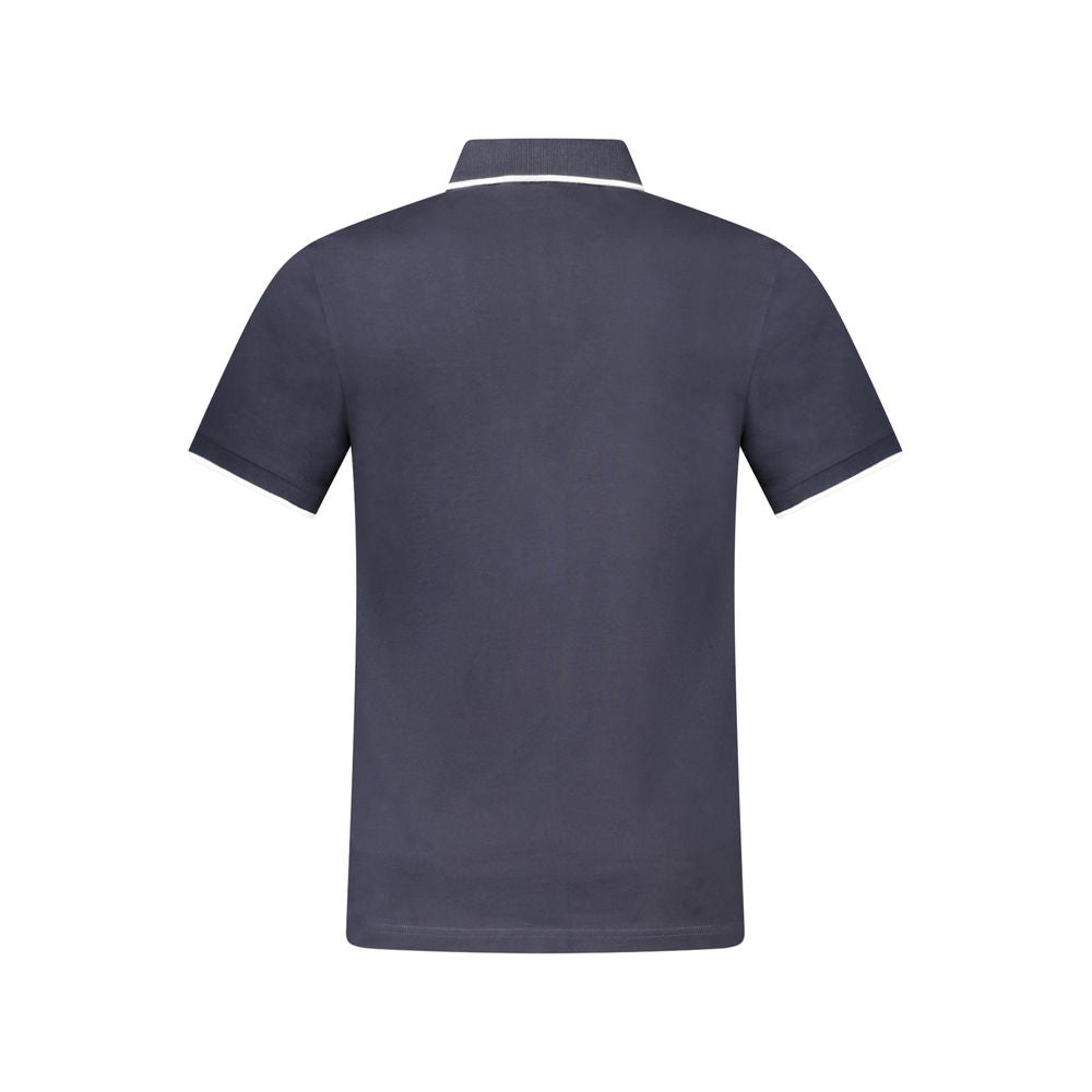 Blaues Baumwoll-Poloshirt