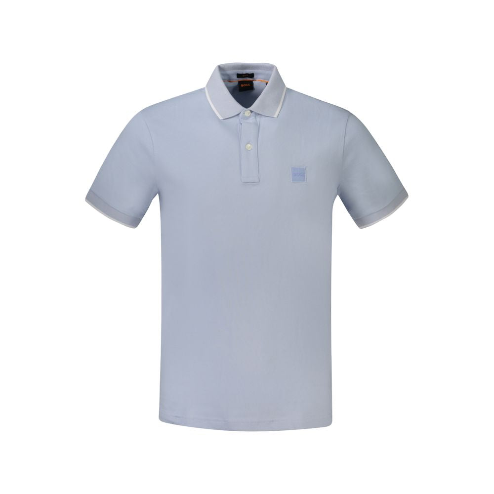 Hellblaues Baumwoll-Poloshirt