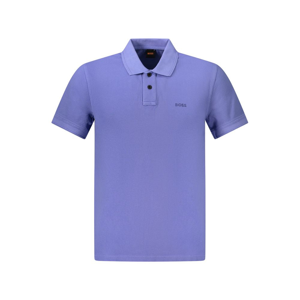 Blaues Baumwoll-Poloshirt