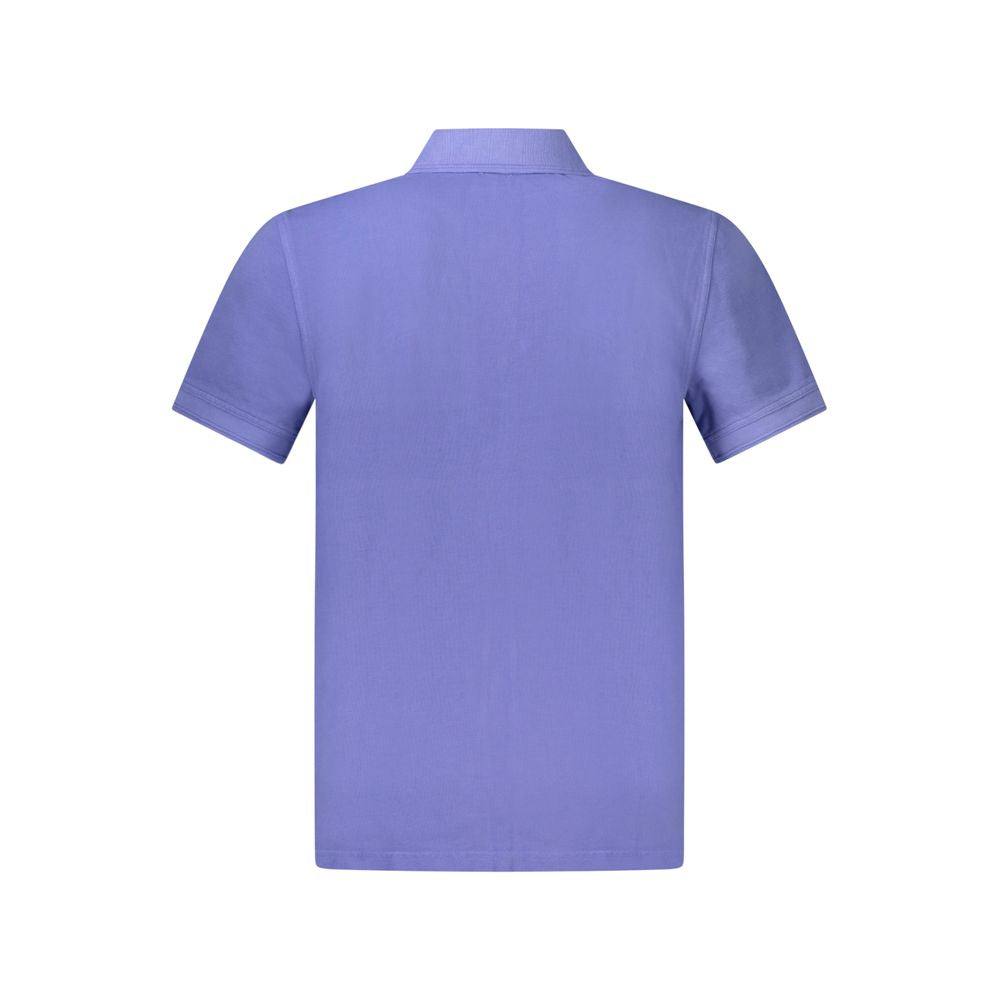 Blaues Baumwoll-Poloshirt