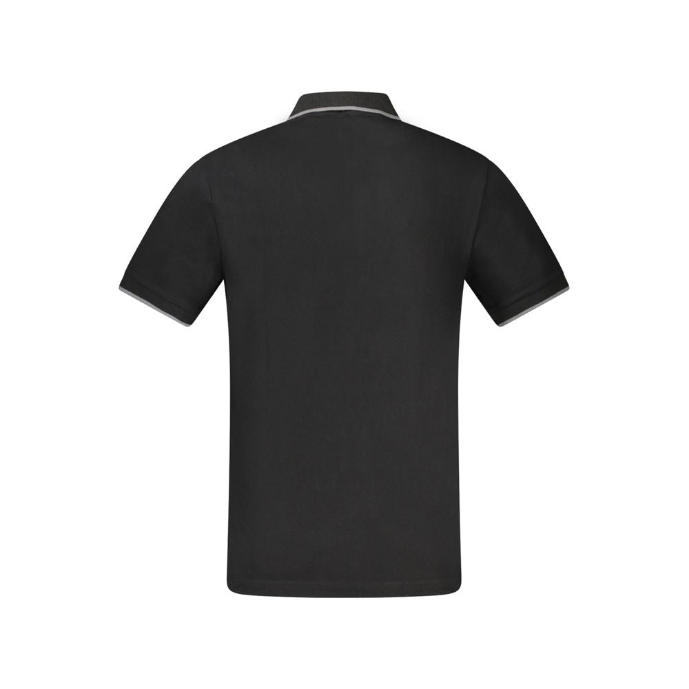 Schwarzes Baumwoll-Poloshirt