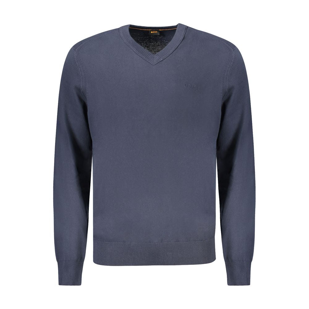 Blauer Baumwollpullover