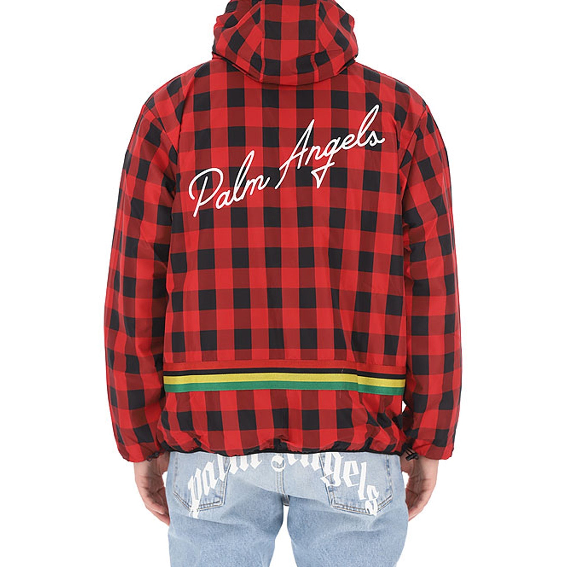 Palm Angels-Palm Angels Checked Windbreaker Jacket-MEN CLOTHING-Black-Deal-Outlet-by-ARCHIVIST