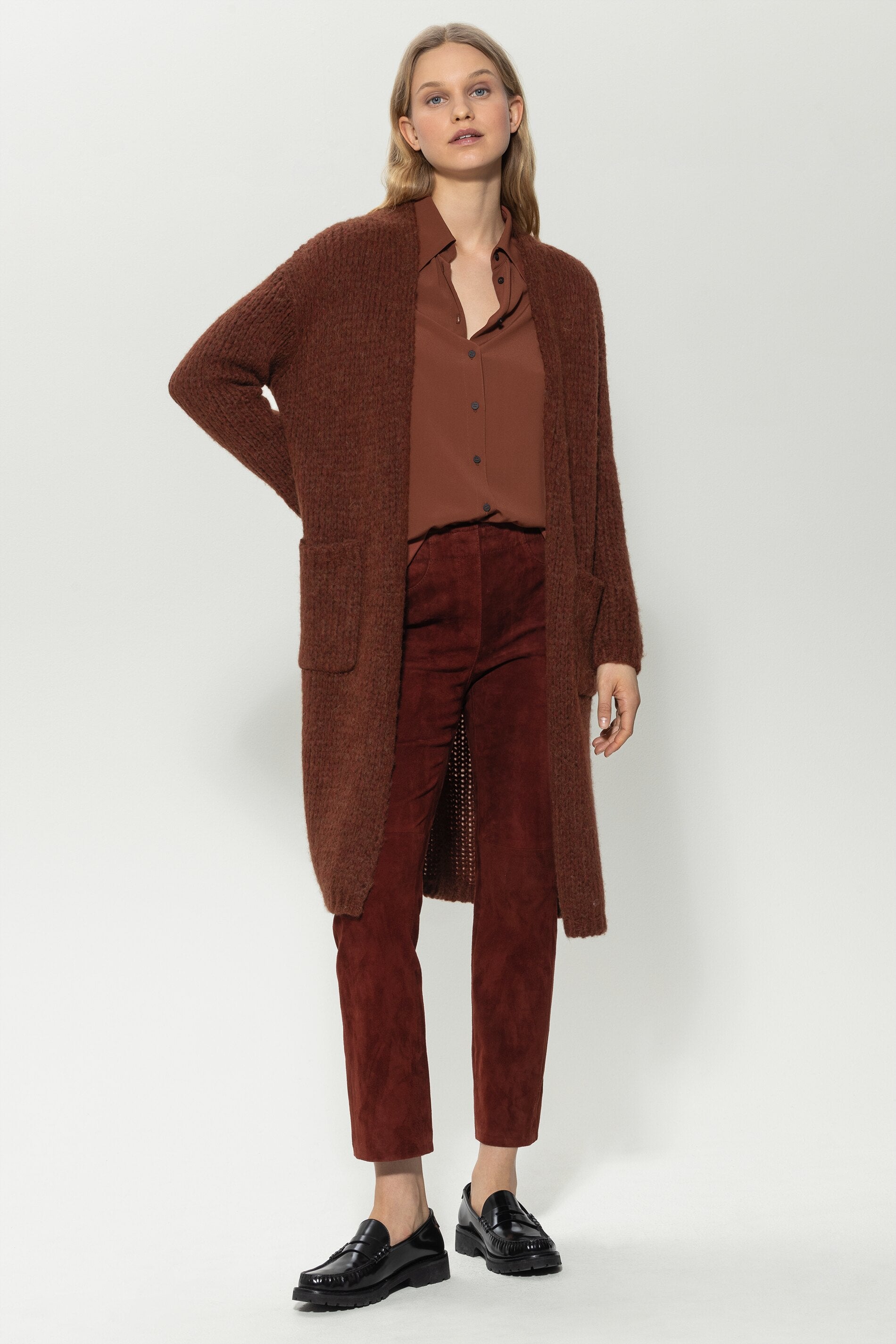 Longcardigan aus Woll-Mix