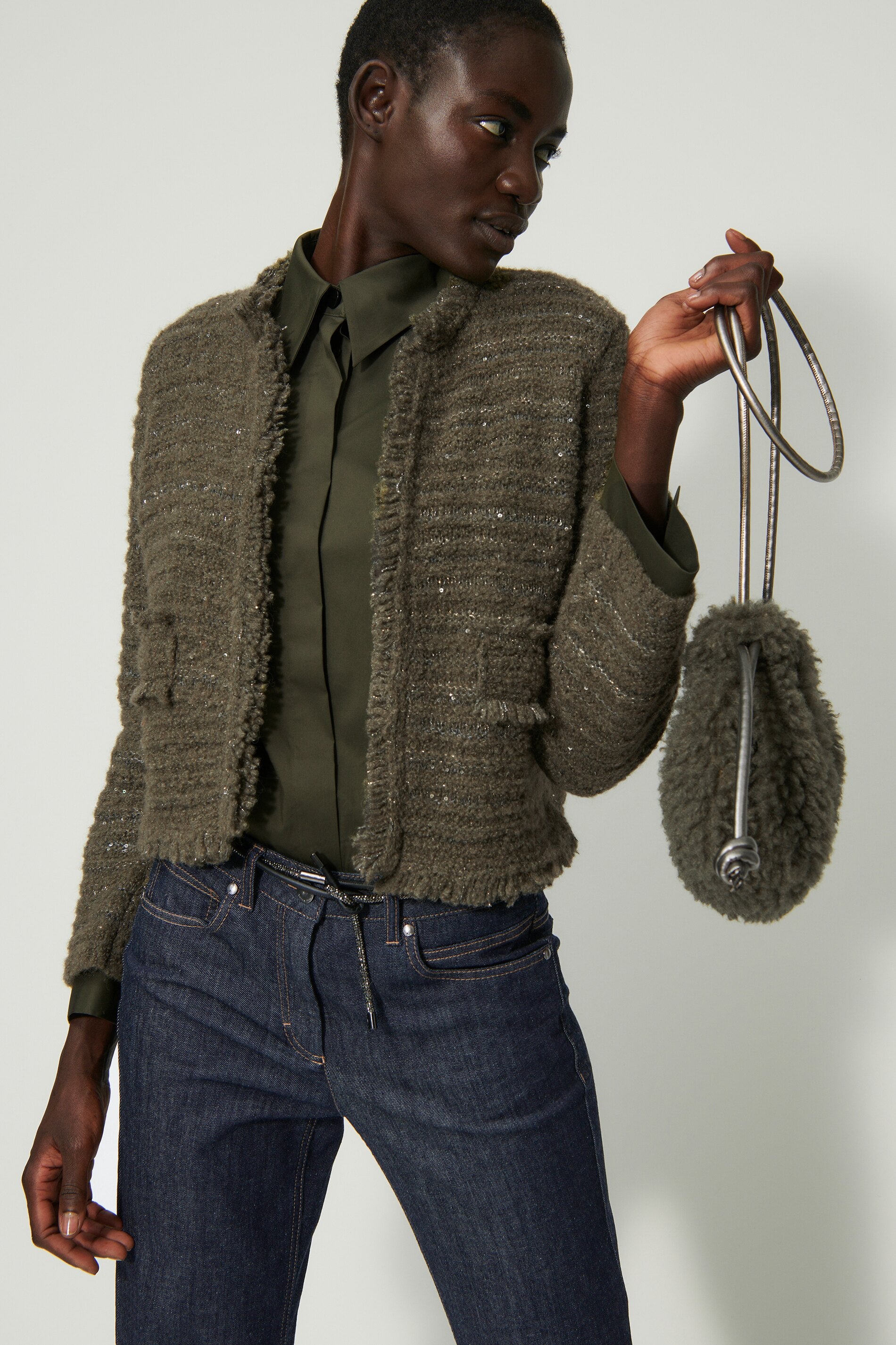 Bouclé-Tweedjacke