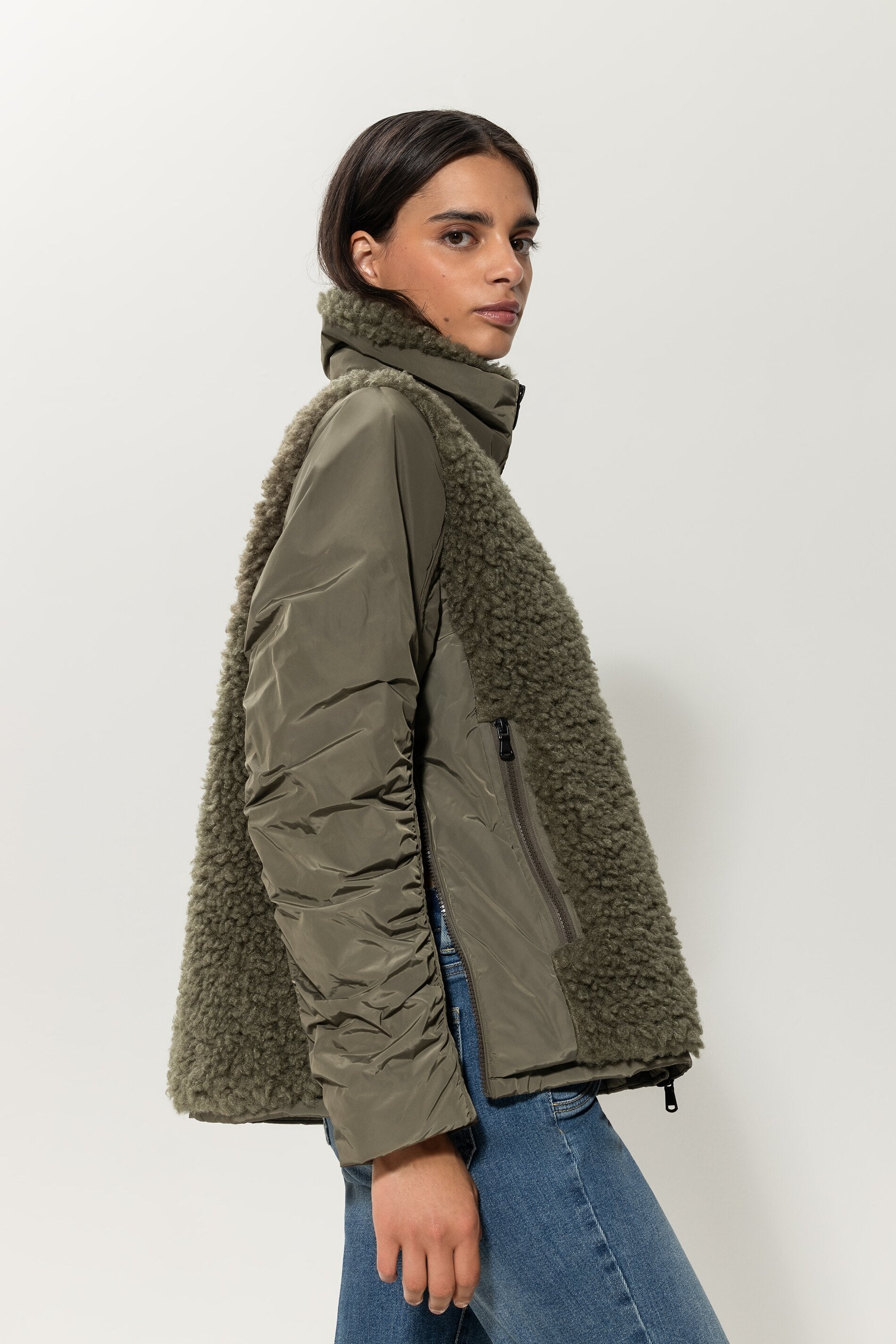 Outdoorjacke in Felloptik