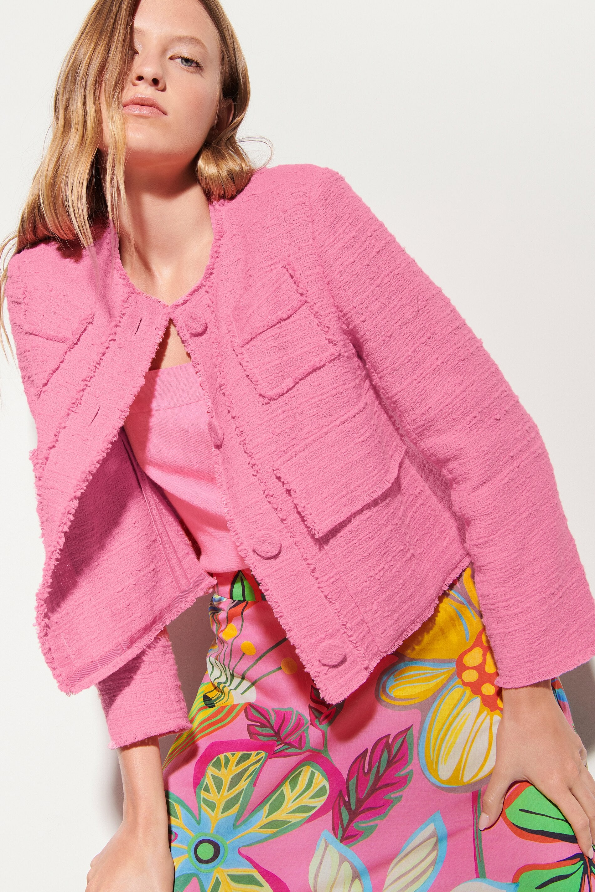 Jacke in Tweed-Optik