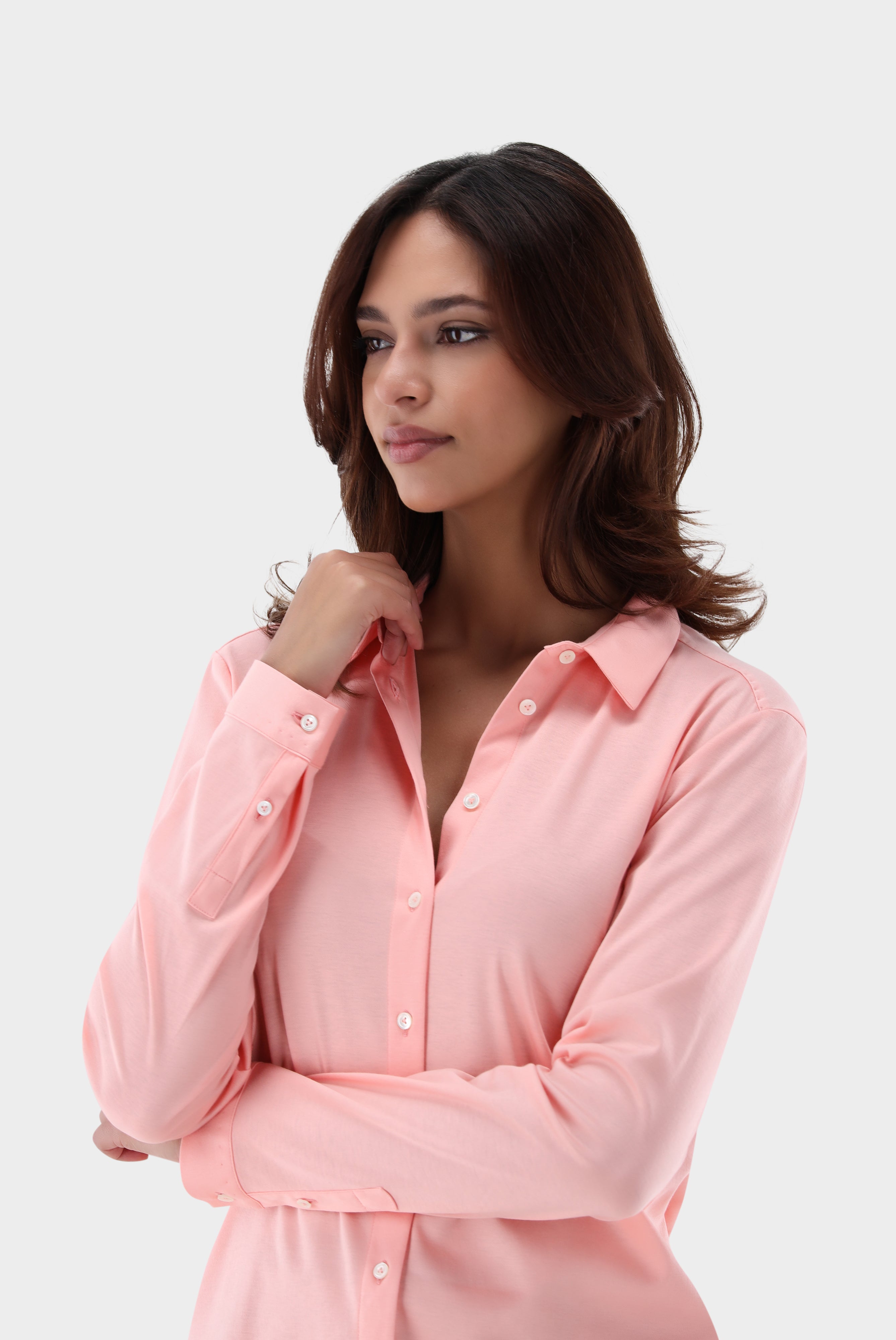 Van Laack-Taillierte Jersey Hemdbluse-Hemden & Blusen-Black-Deal-Outlet-by-ARCHIVIST