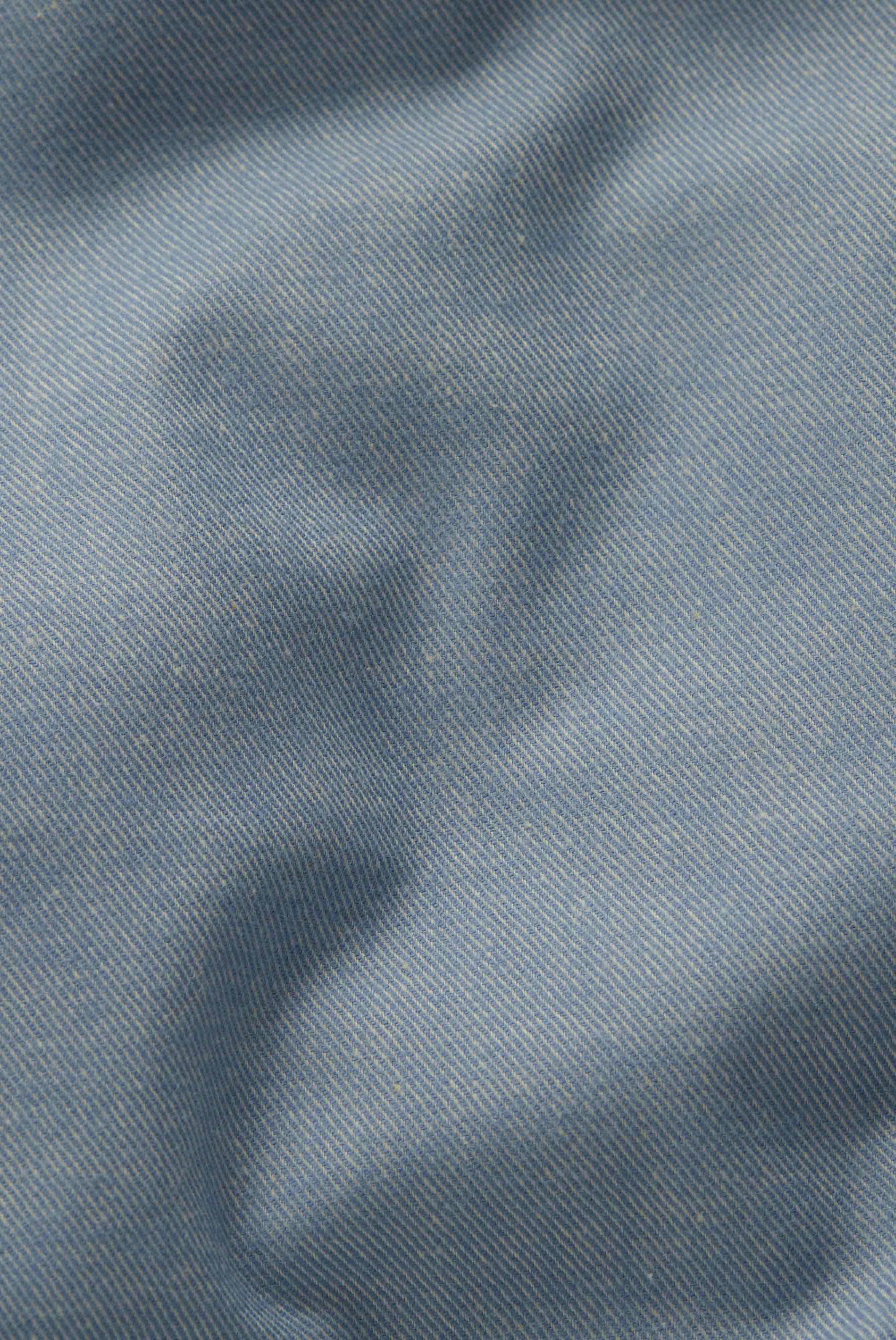 Twill stand-up collar blouse in brushed look, light blue