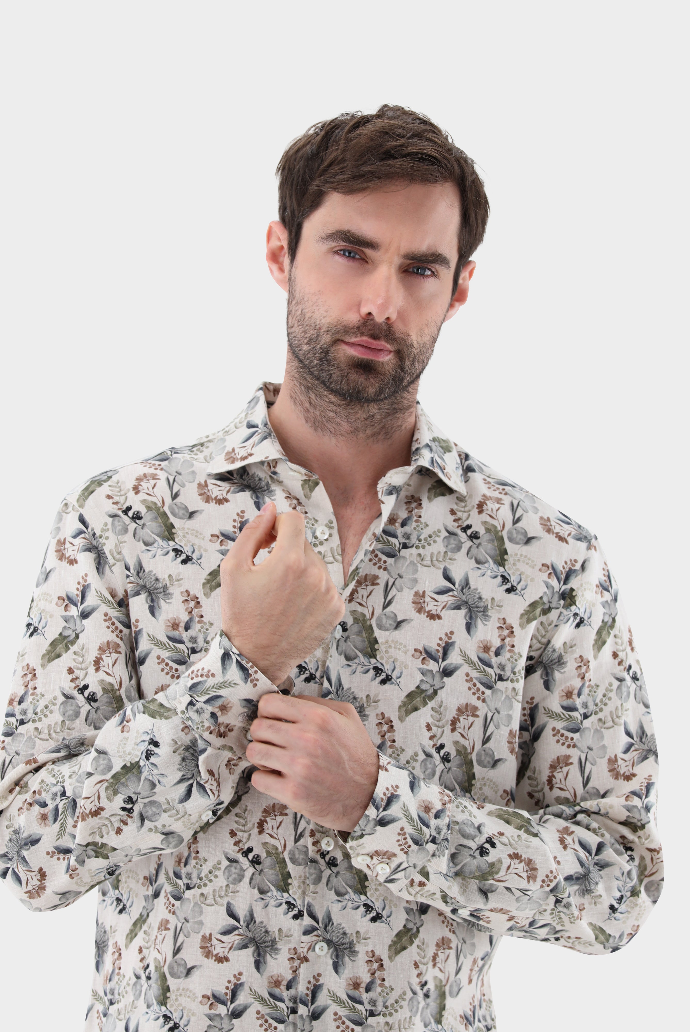 Van Laack-Leinenhemd mit Blumendruck Tailor Fit-Hemden & Blusen-Black-Deal-Outlet-by-ARCHIVIST