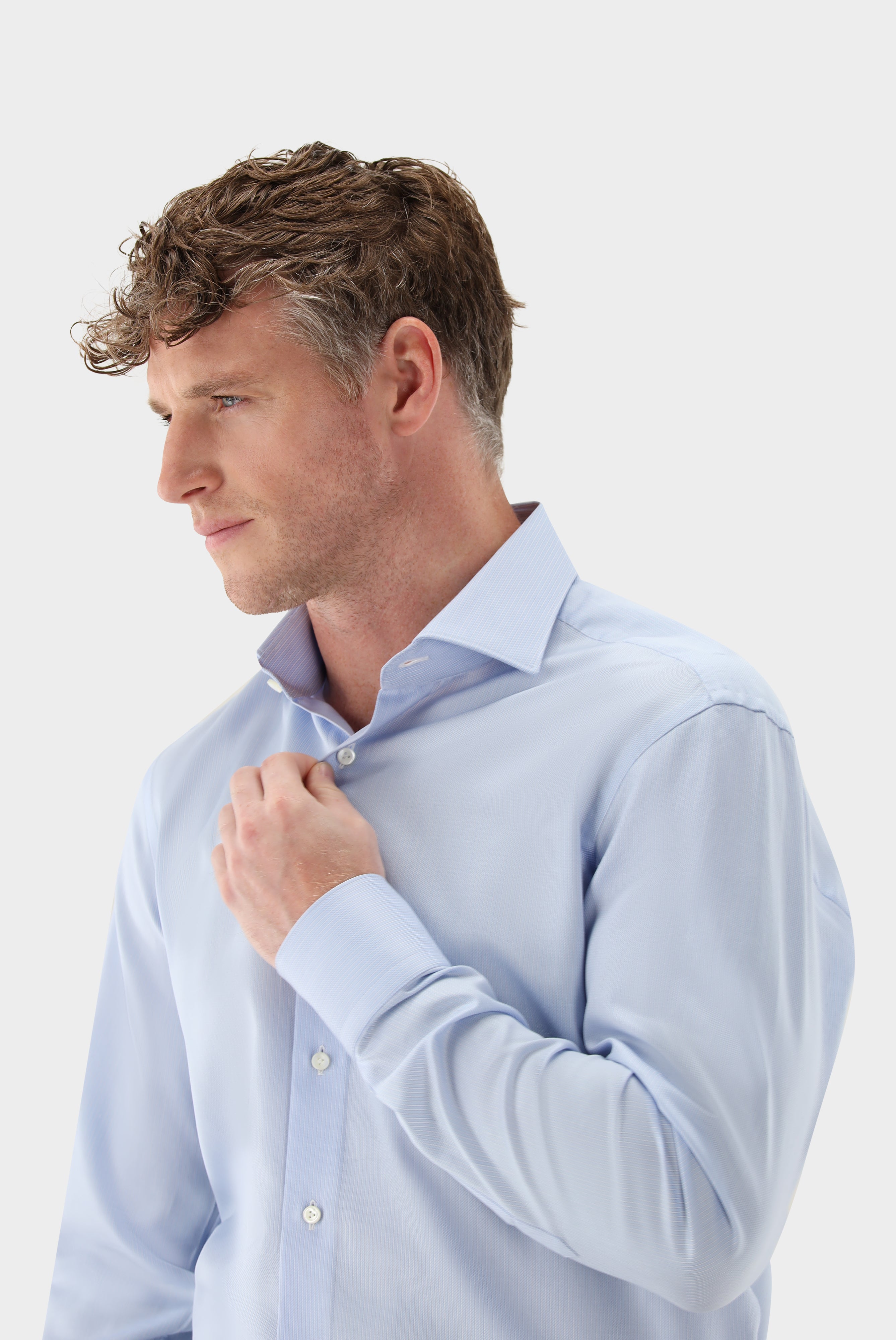 Striped shirt with texture, slim fit