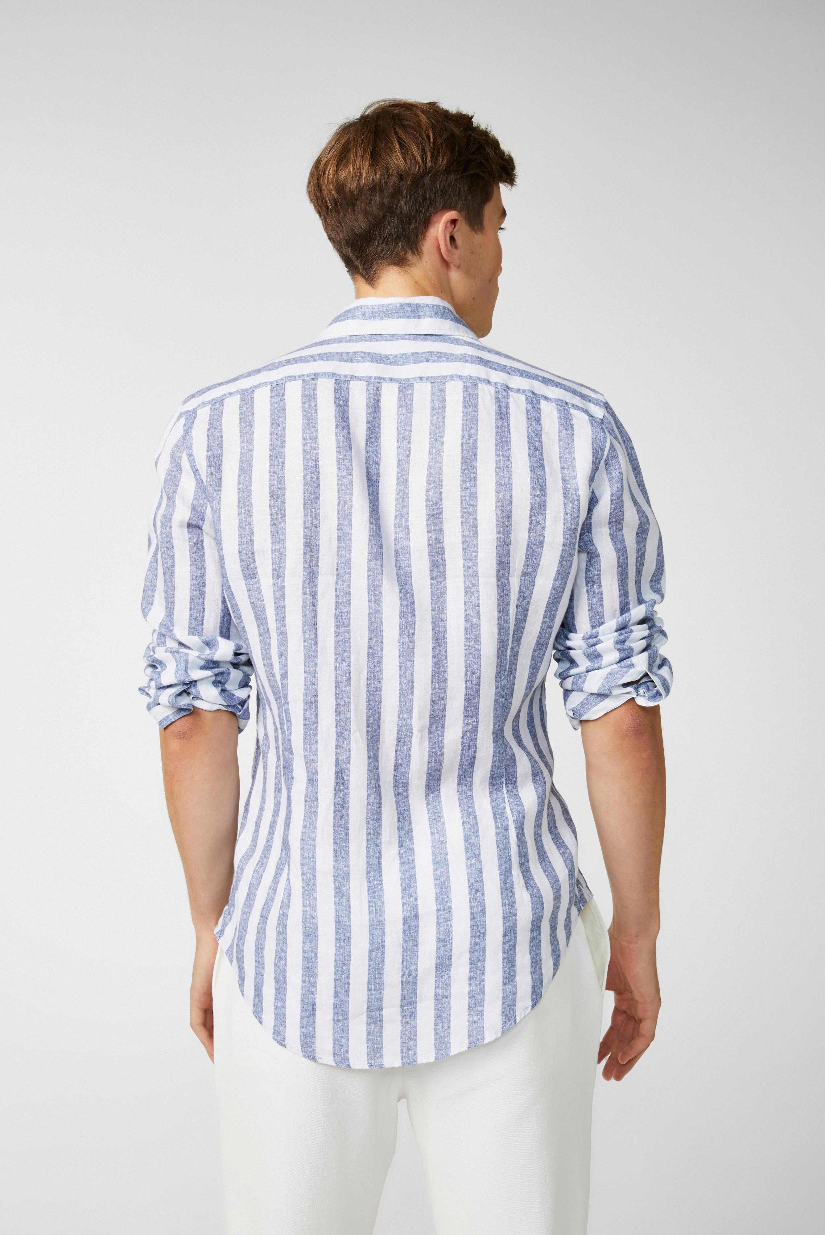 Van Laack-Leinenhemd mit zweifarbigem Streifendruck-Hemden & Blusen-Black-Deal-Outlet-by-ARCHIVIST