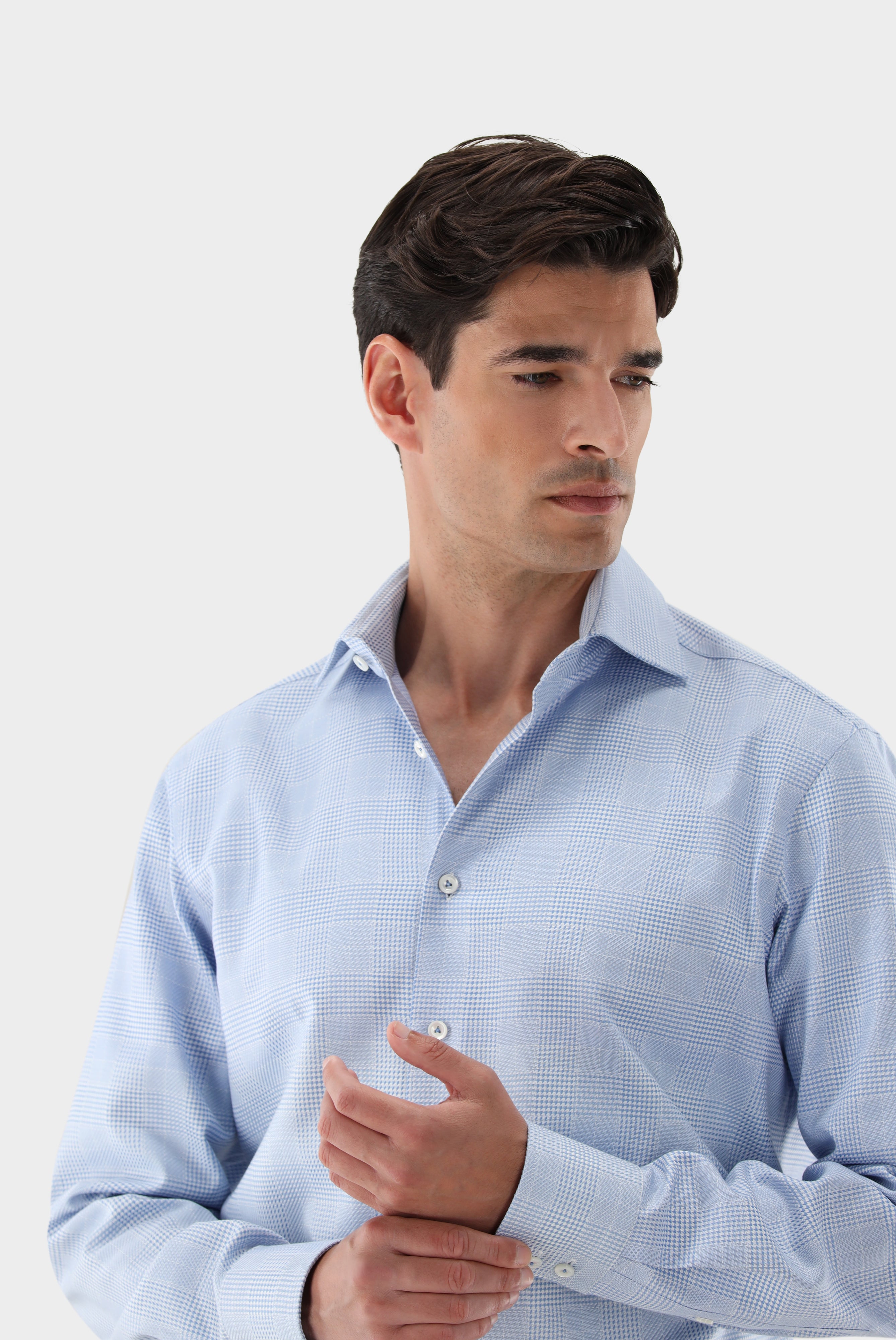 Checkered shirt with texture, Tailor Fit