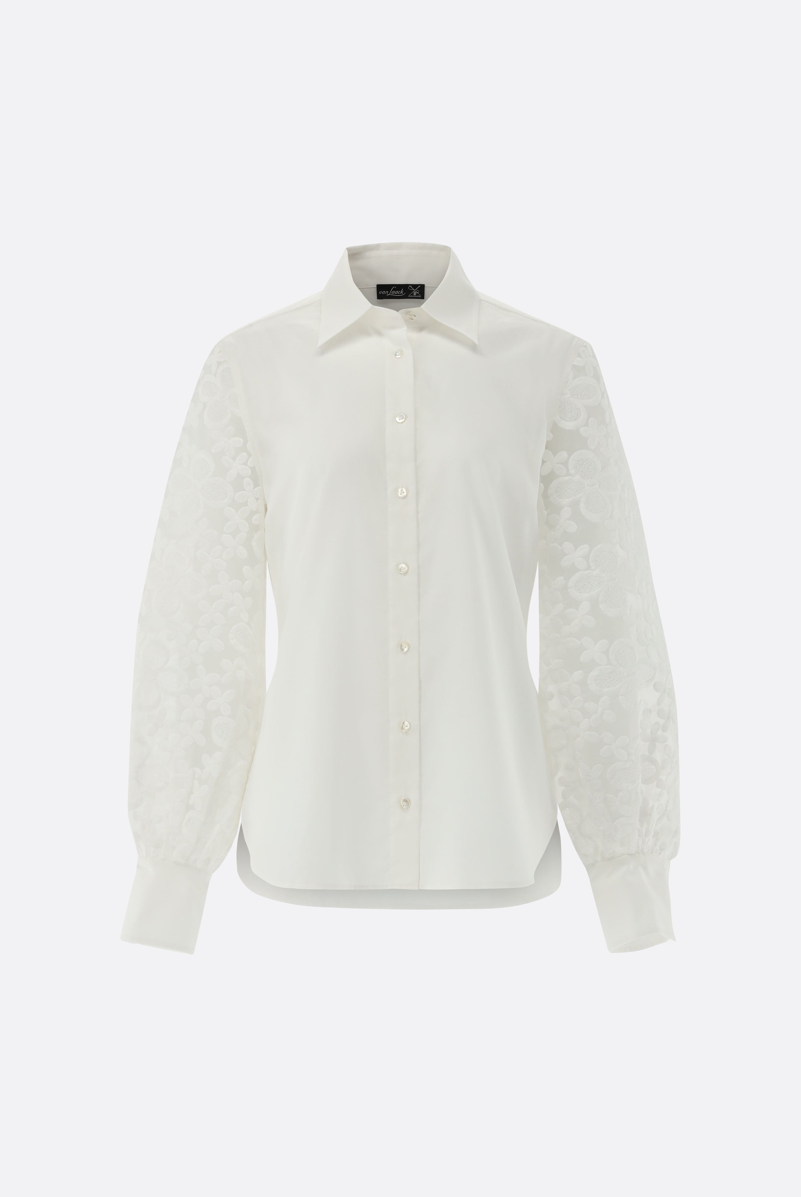 Van Laack-Hemdbluse mit Bestickten Organza Ärmeln-Hemden & Blusen-Black-Deal-Outlet-by-ARCHIVIST