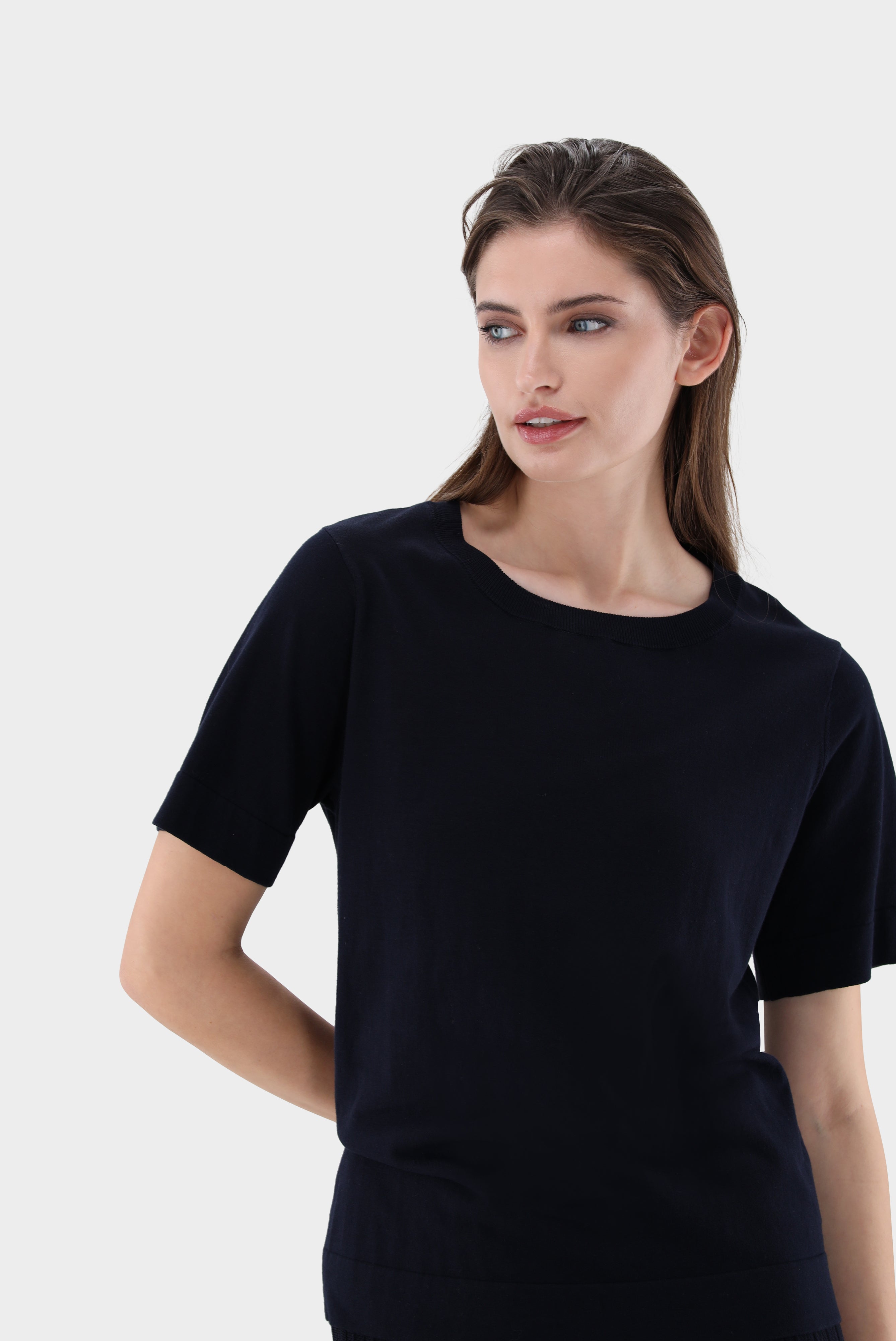 Van Laack-Lockeres Strick T-Shirt aus Air Cotton-Shirts-Black-Deal-Outlet-by-ARCHIVIST