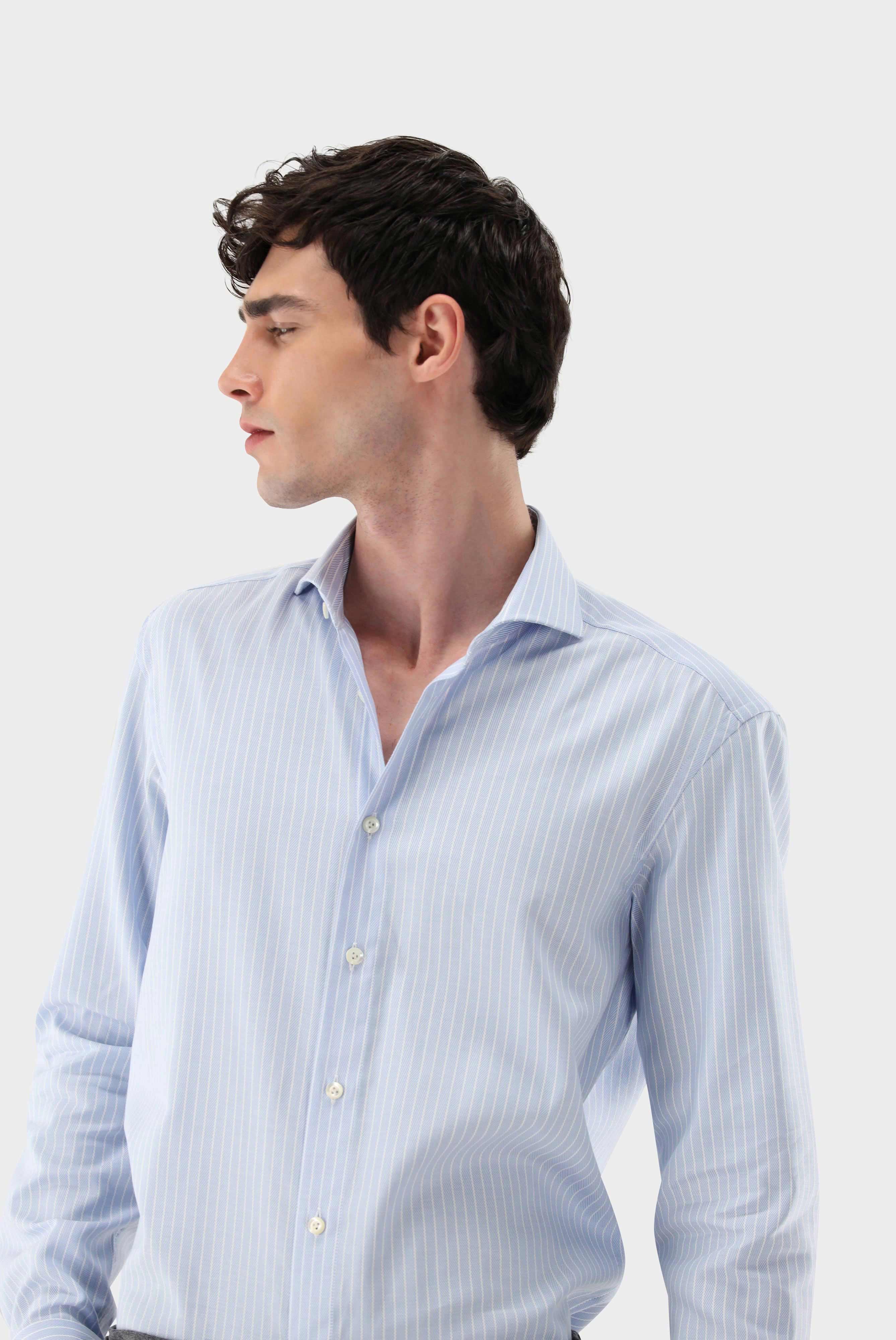 Van Laack-Gestreiftes Twill Businesshemd Tailor Fit-Hemden & Blusen-Black-Deal-Outlet-by-ARCHIVIST