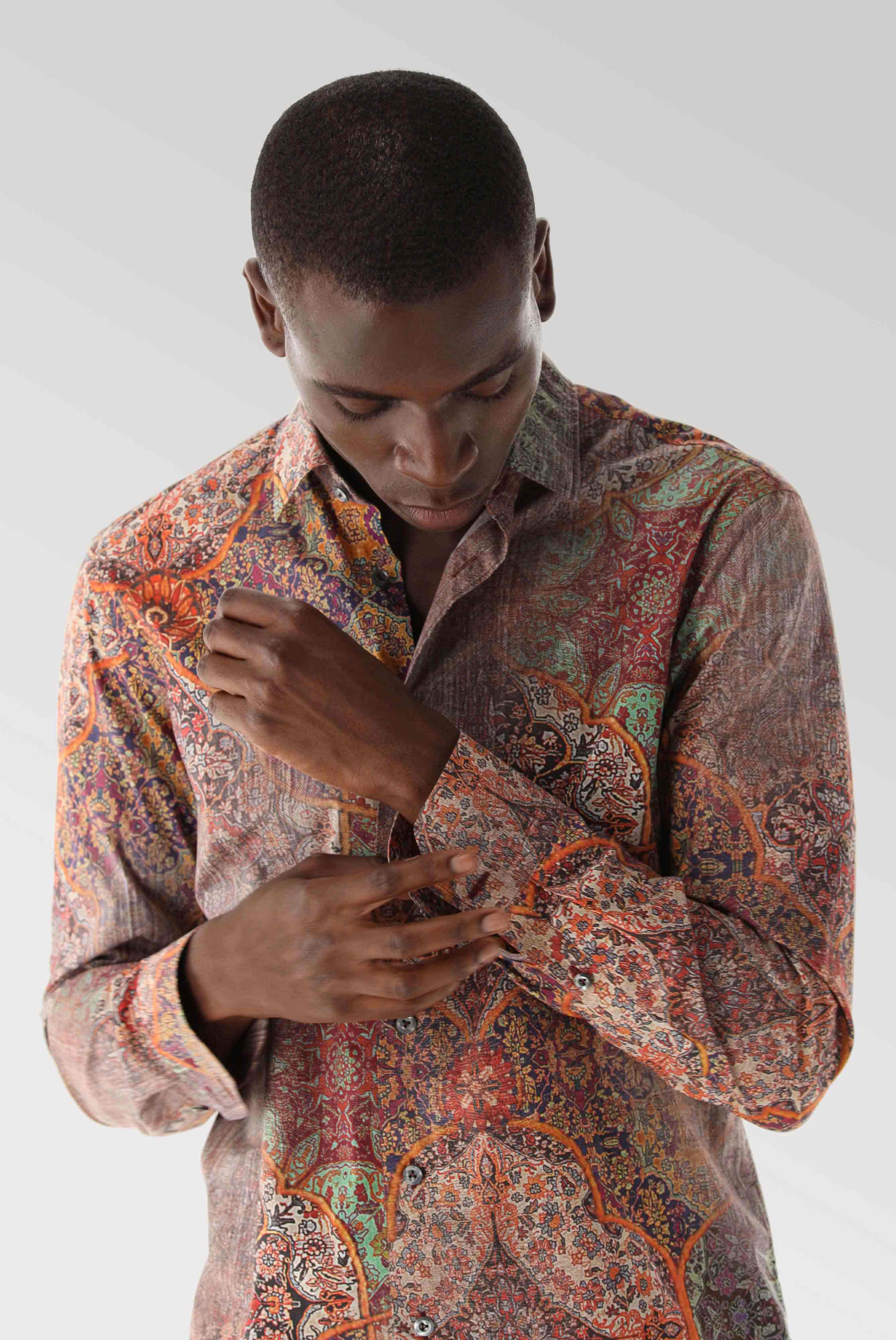 Van Laack-Popeline Hemd mit Vintage Druck Tailor Fit-Hemden & Blusen-Black-Deal-Outlet-by-ARCHIVIST