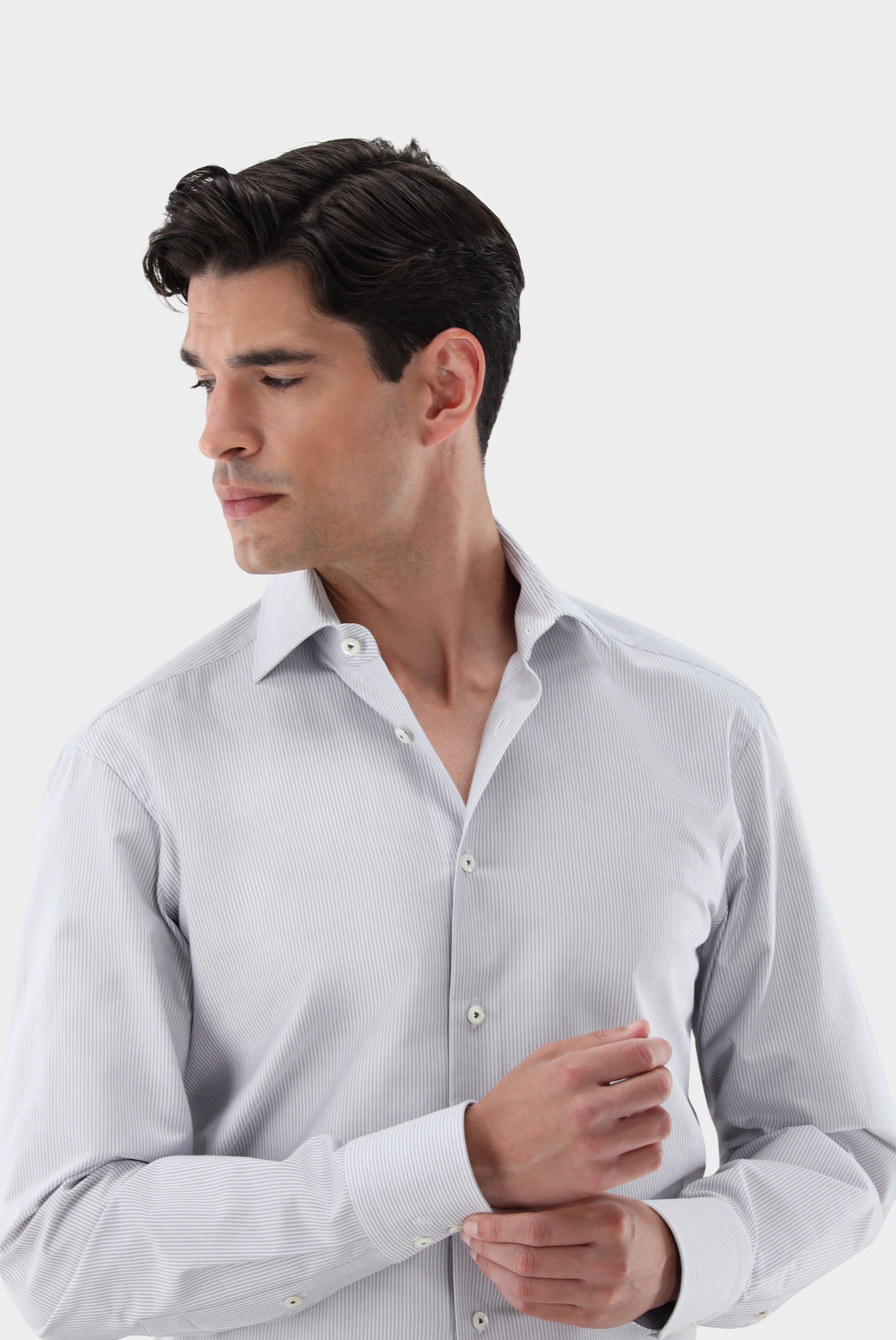 Striped non-iron shirt, tailor fit