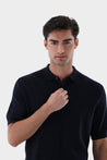 Van Laack-Strick Poloshirt mit Signature Jacquard Muster-Shirts-Black-Deal-Outlet-by-ARCHIVIST