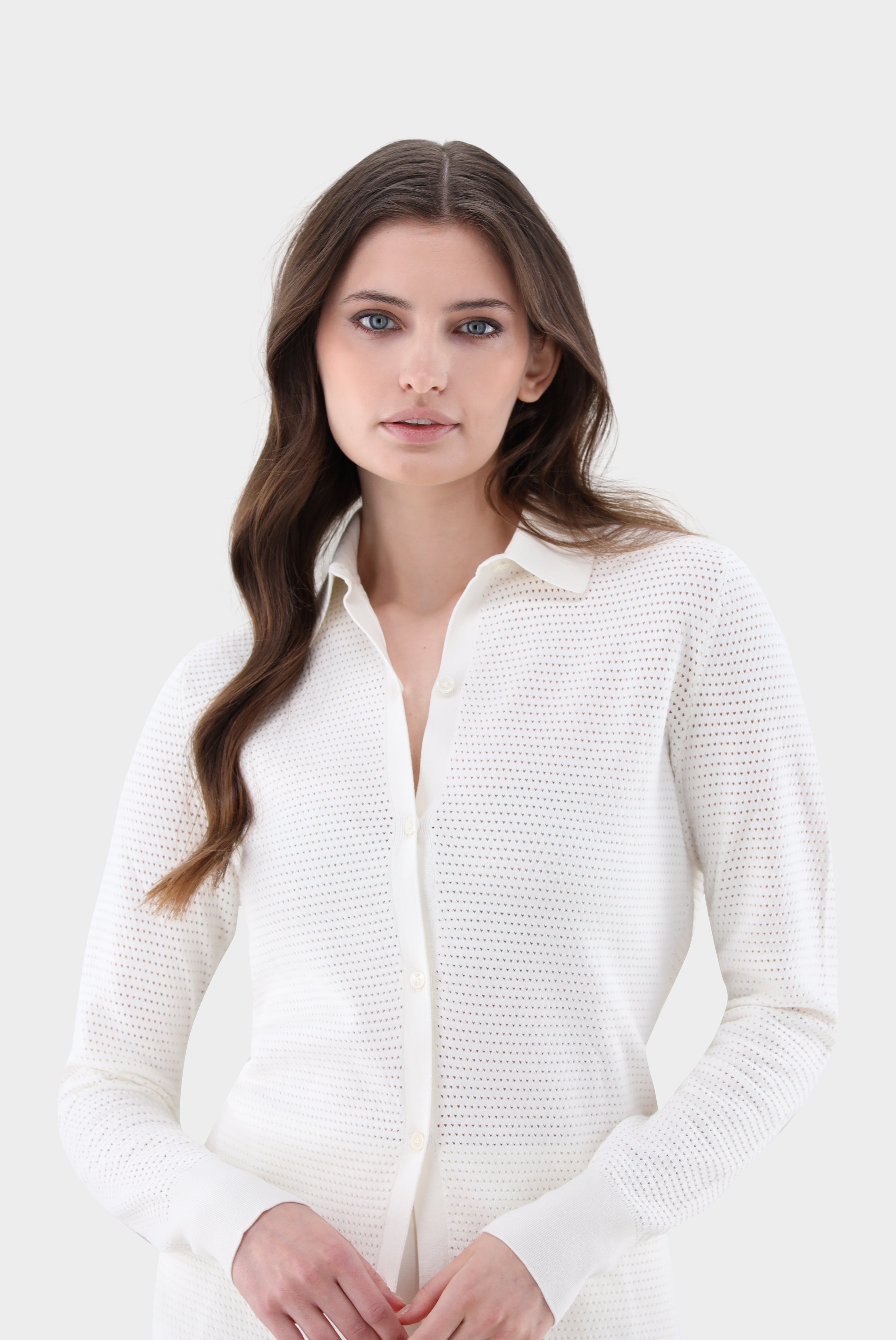 Van Laack-Bluse mit Retro Struktur aus Air Cotton-Hemden & Blusen-Black-Deal-Outlet-by-ARCHIVIST