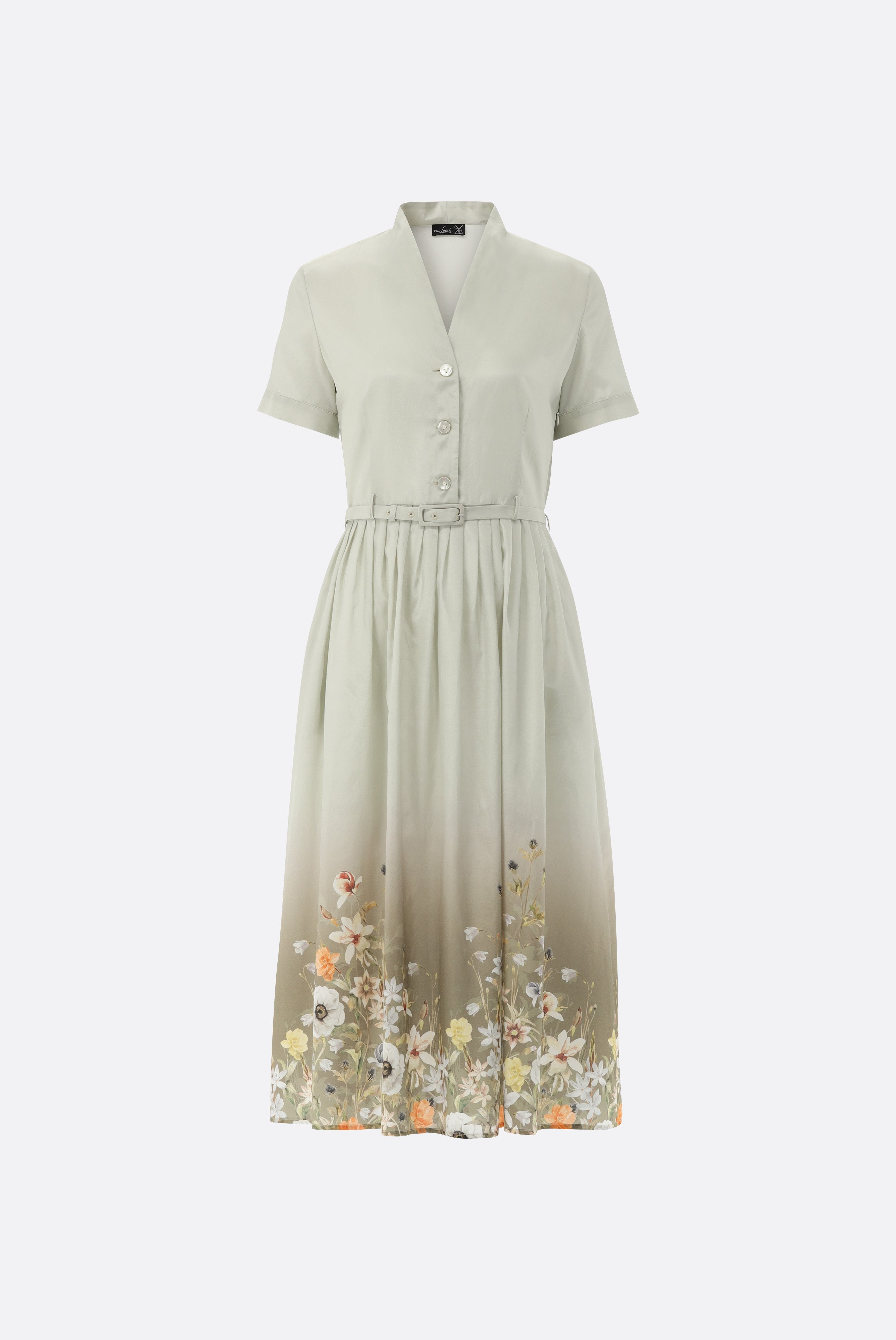 Van Laack-Midi-Kleid aus Leinen mit Blumendruck-Kleider & Röcke-Black-Deal-Outlet-by-ARCHIVIST