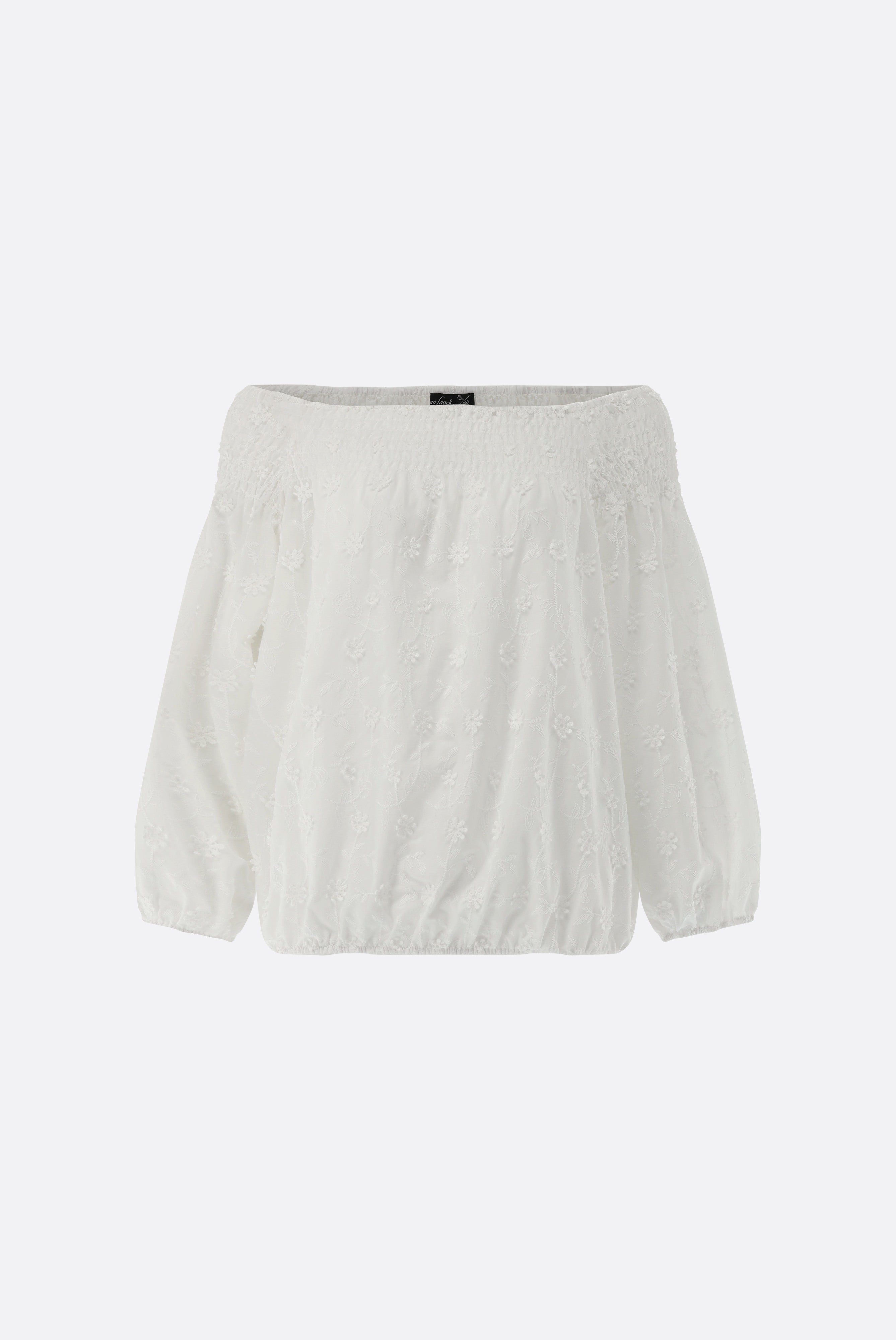 Van Laack-Schulterfreie Carmen Bluse mit Blumenstickerei-Hemden & Blusen-Black-Deal-Outlet-by-ARCHIVIST