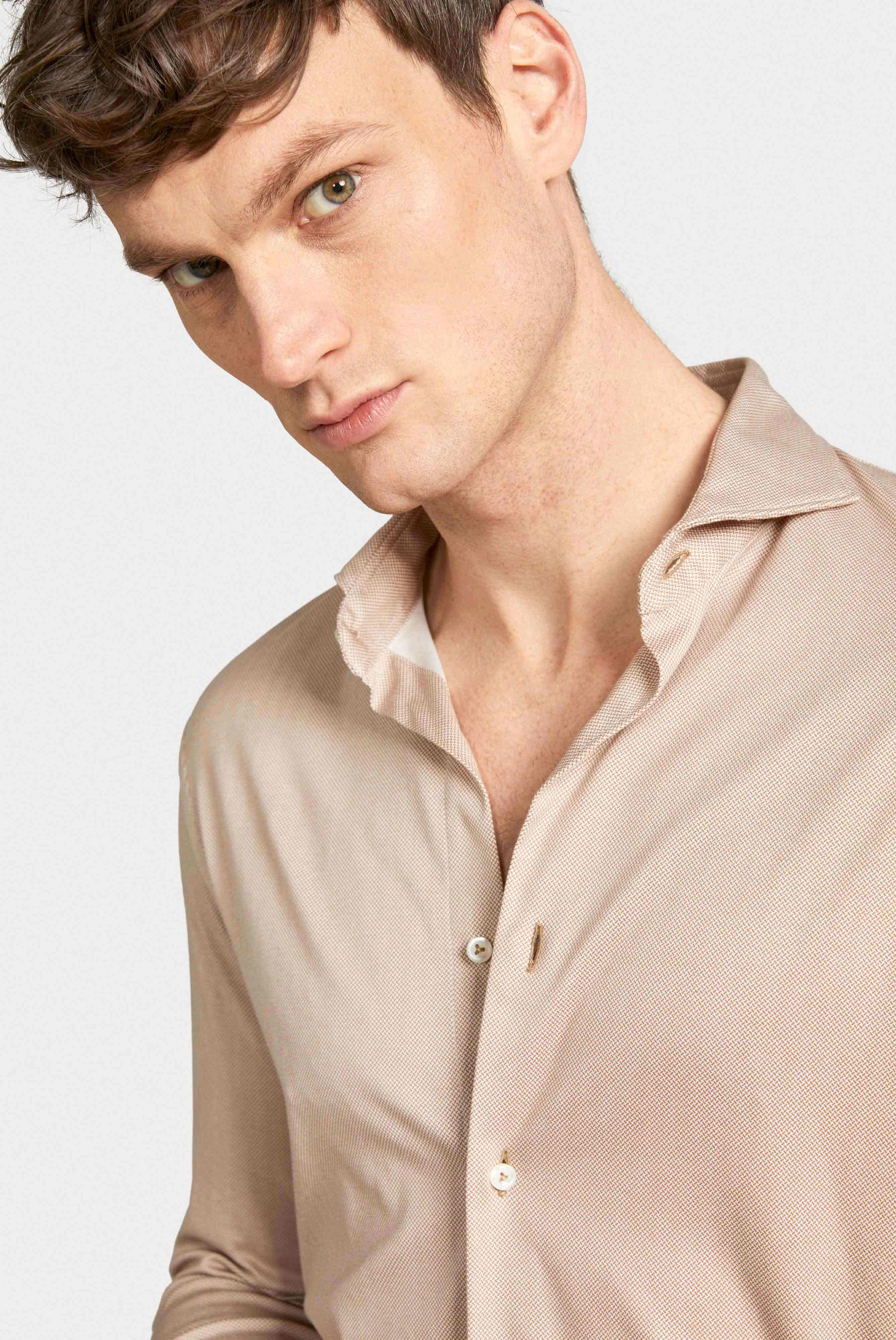 Van Laack-Jersey Hemd Swiss Cotton Tailor Fit Beige-Hemden & Blusen-Black-Deal-Outlet-by-ARCHIVIST