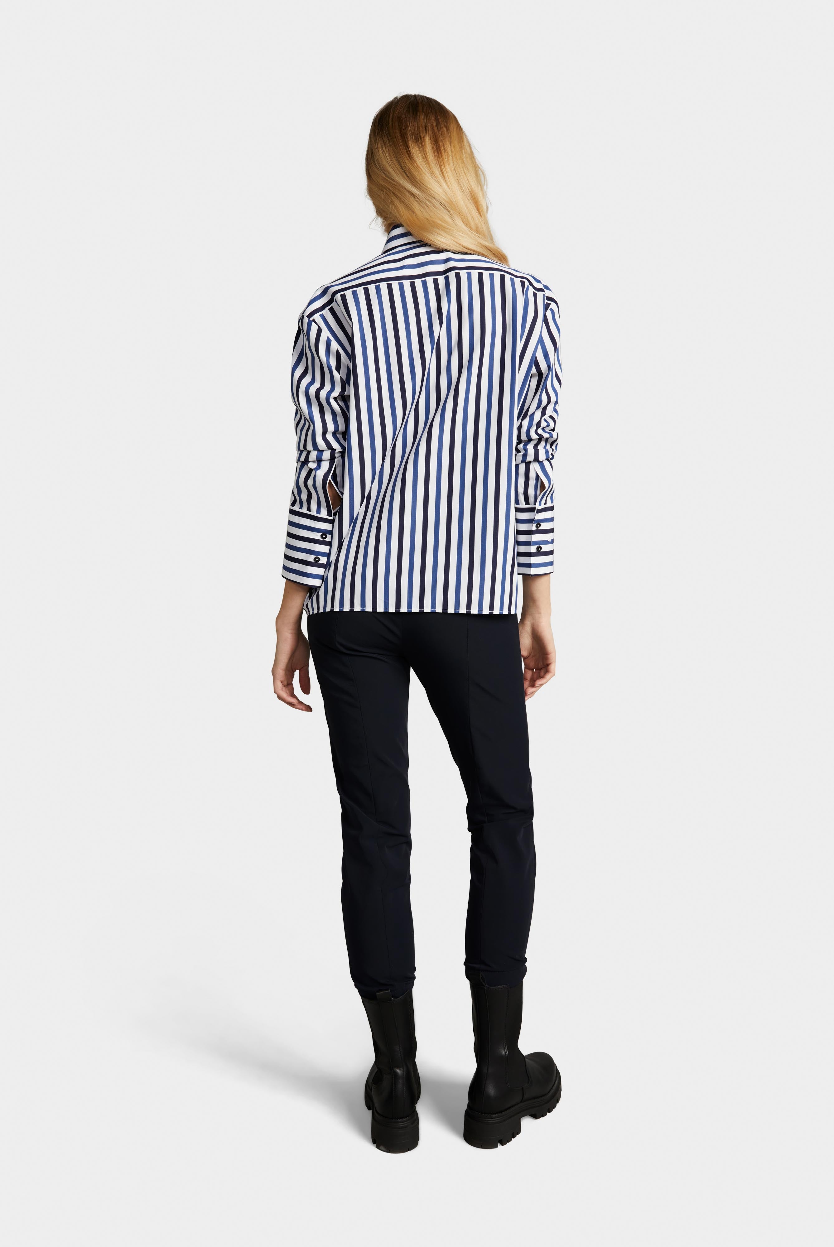 Blue and white striped shirt blouse