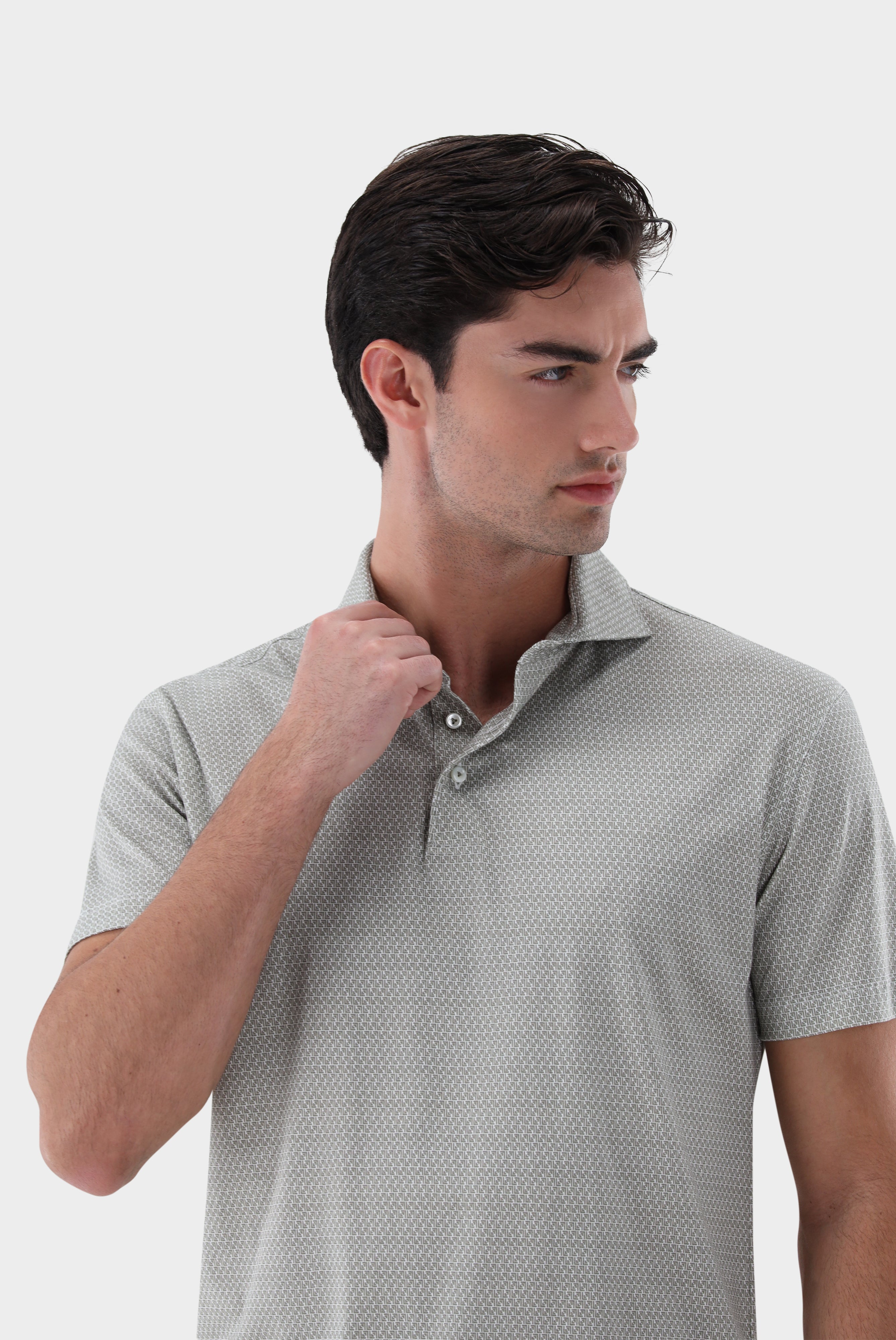 Van Laack-Jersey Poloshirt mit Signature-Print aus Schweizer Baumwolle-Hemden & Blusen-Black-Deal-Outlet-by-ARCHIVIST