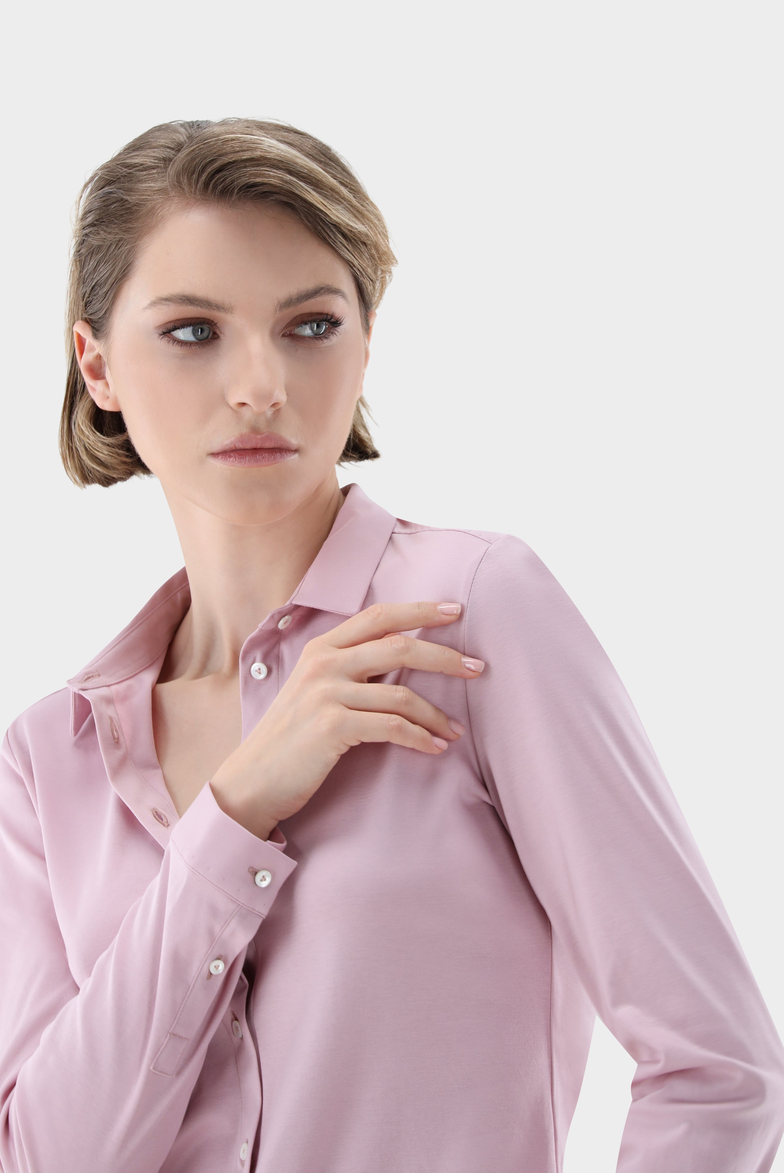 Van Laack-Taillierte Jersey Hemdbluse-Hemden & Blusen-Black-Deal-Outlet-by-ARCHIVIST