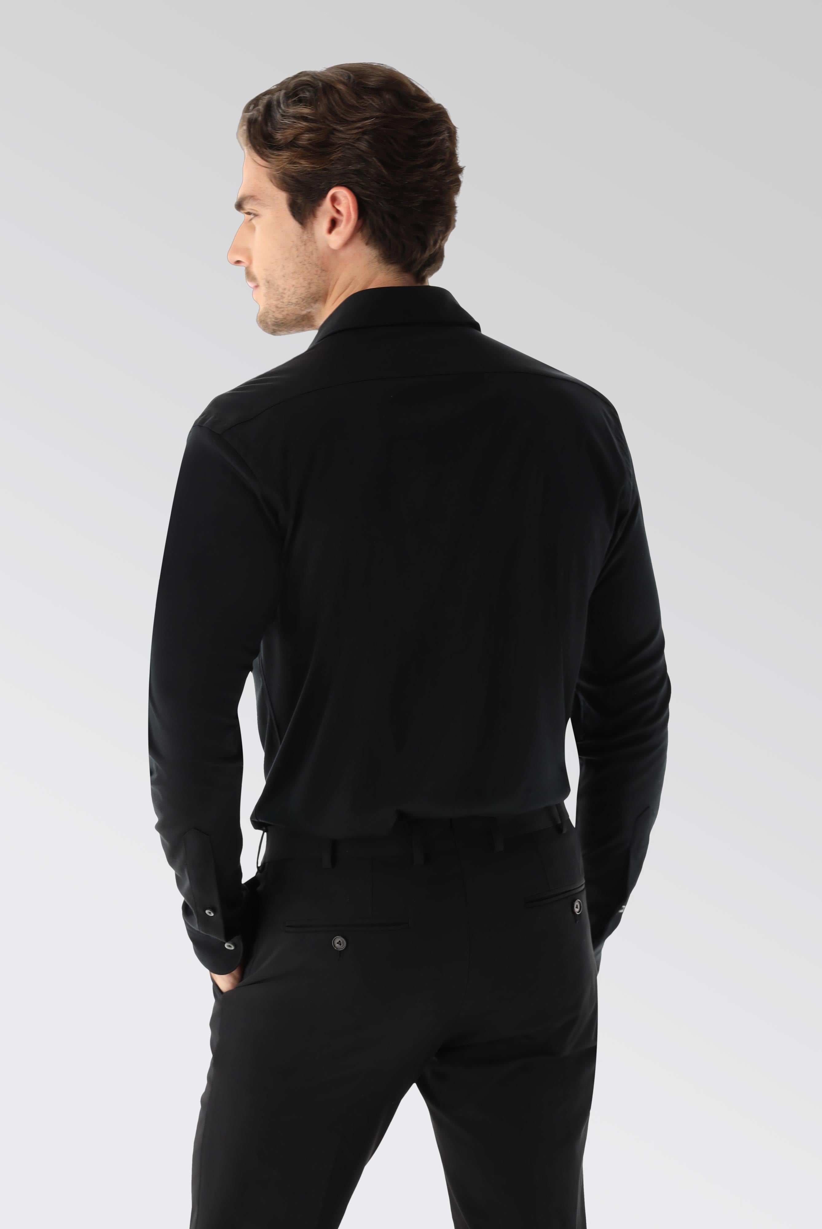 Jersey Hemd aus Schweizer Baumwolle Slim Fit