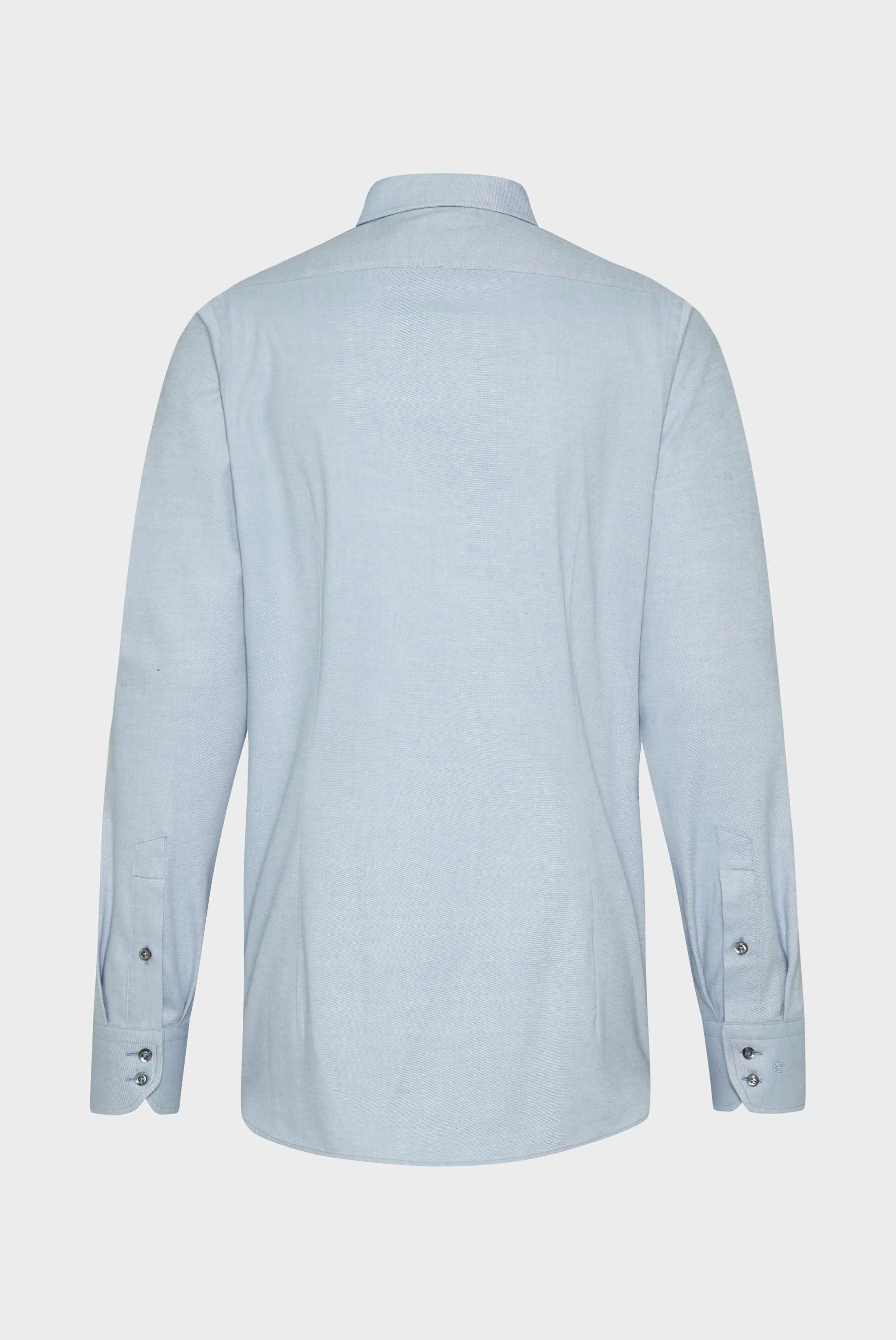 Twill Hemd mit Kentkragen und brushed Optik Tailor Fit Hellblau