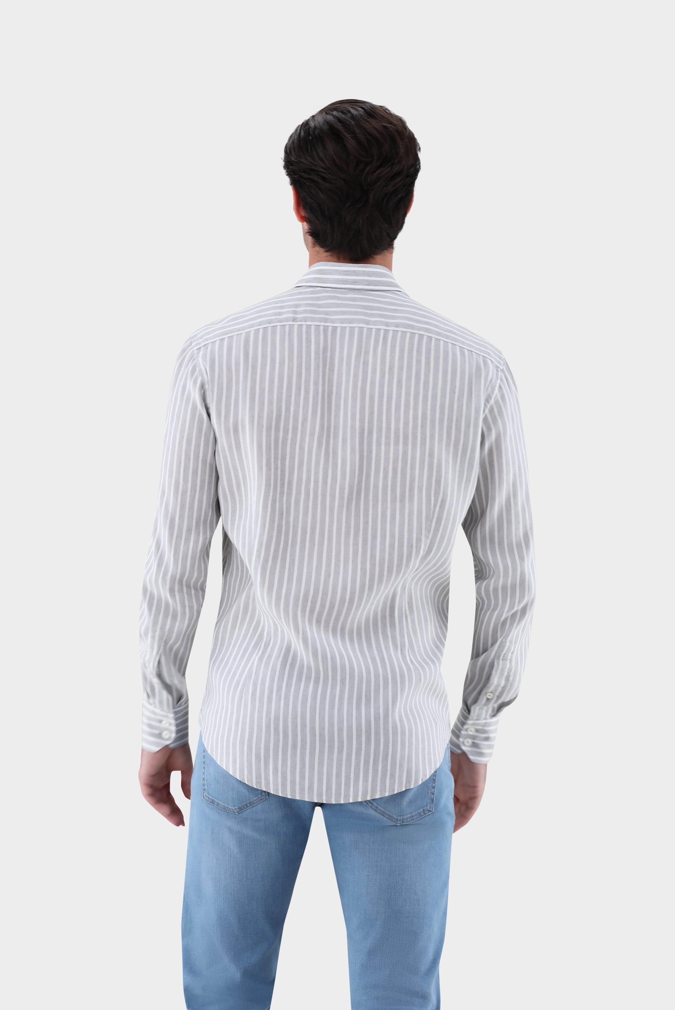 Van Laack-Gestreiftes Hemd aus Tencel und Leinen-Hemden & Blusen-Black-Deal-Outlet-by-ARCHIVIST