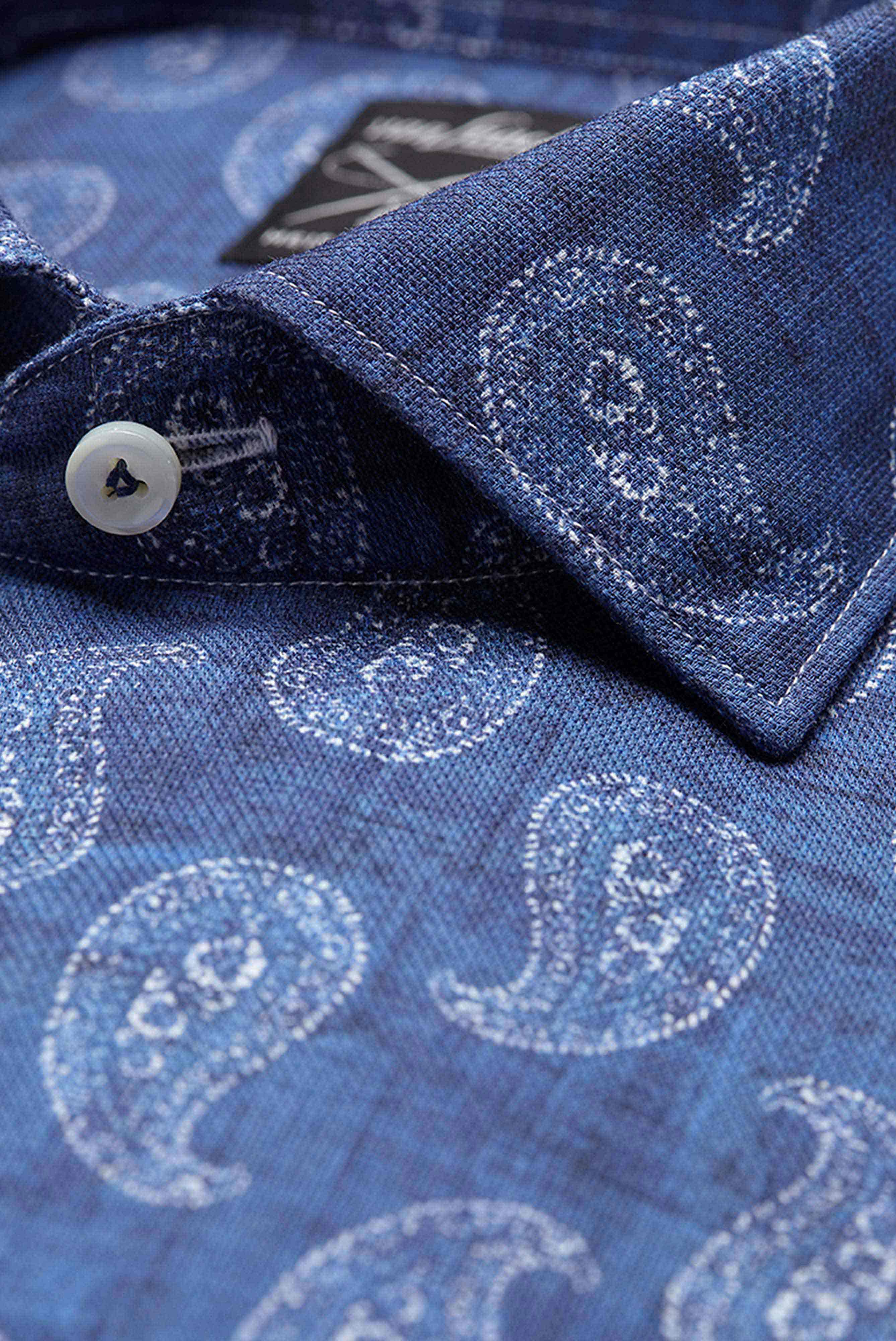 Luxurious shirt with paisley print, blue