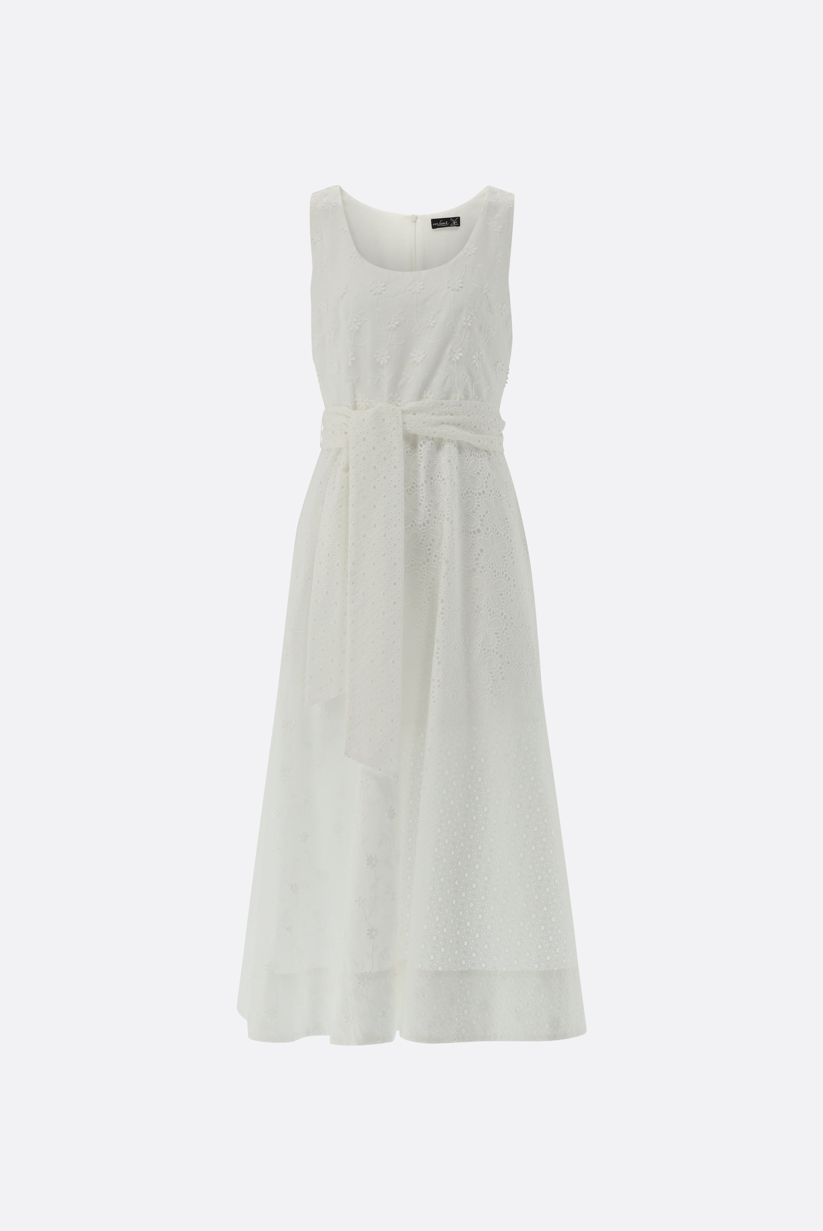 Van Laack-Ärmelloses Midi-Kleid mit Patchwork-Lochstickerei-Kleider & Röcke-Black-Deal-Outlet-by-ARCHIVIST