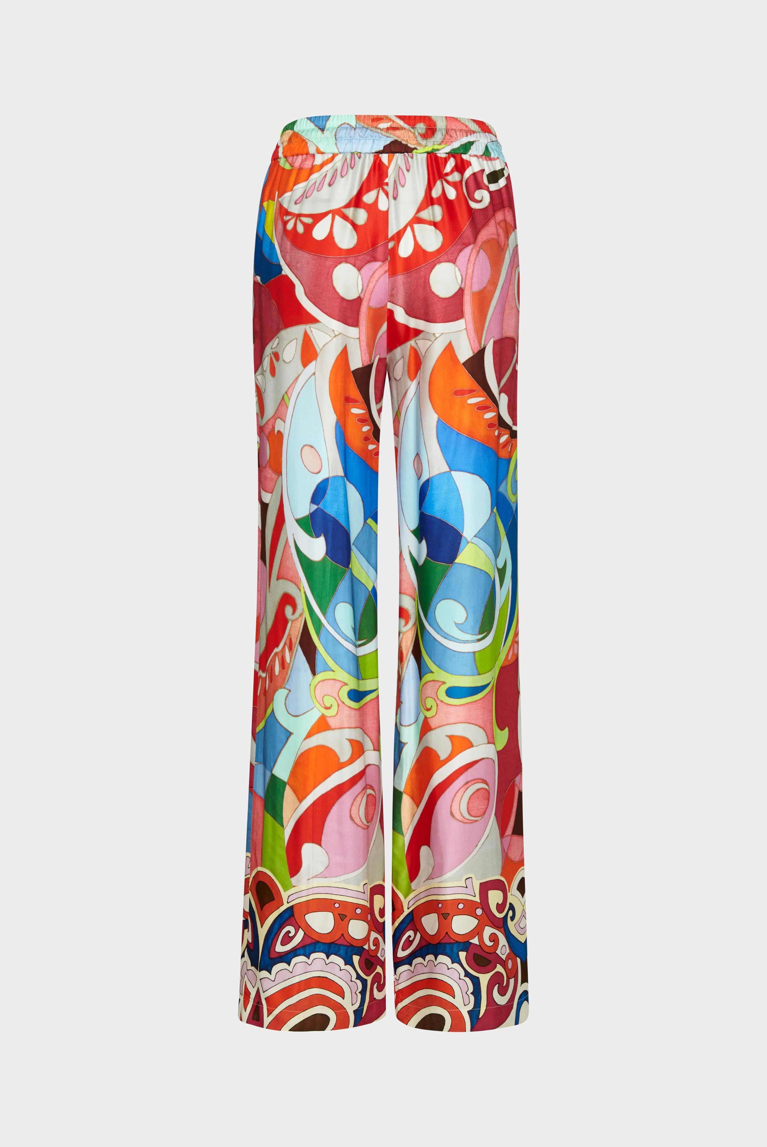 Hose mit Gummizug aus bedruckter Viskose